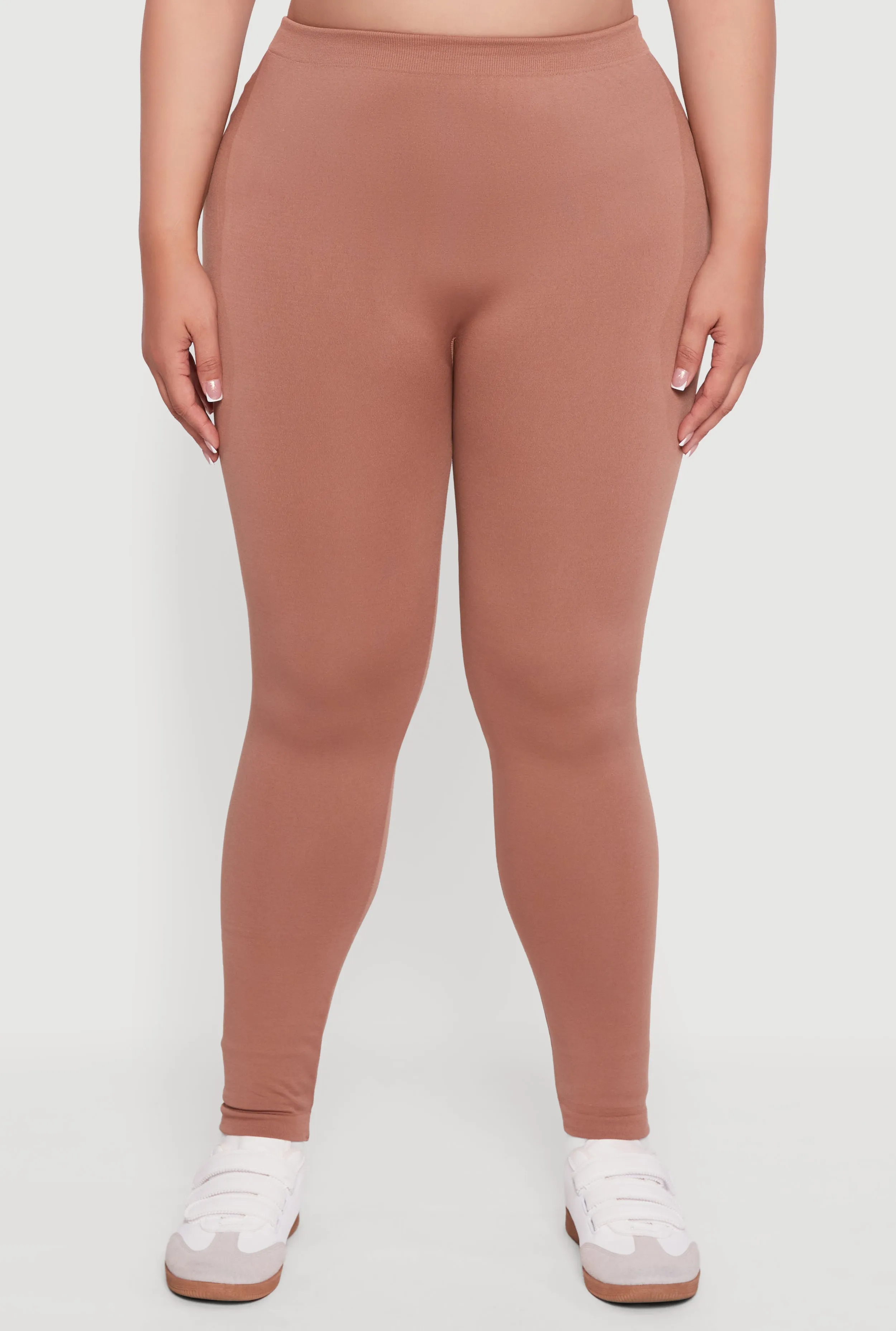 Plus Size High Waisted Basic Fleece Lined Leggings sold by Rainbow product image thumbnail 5