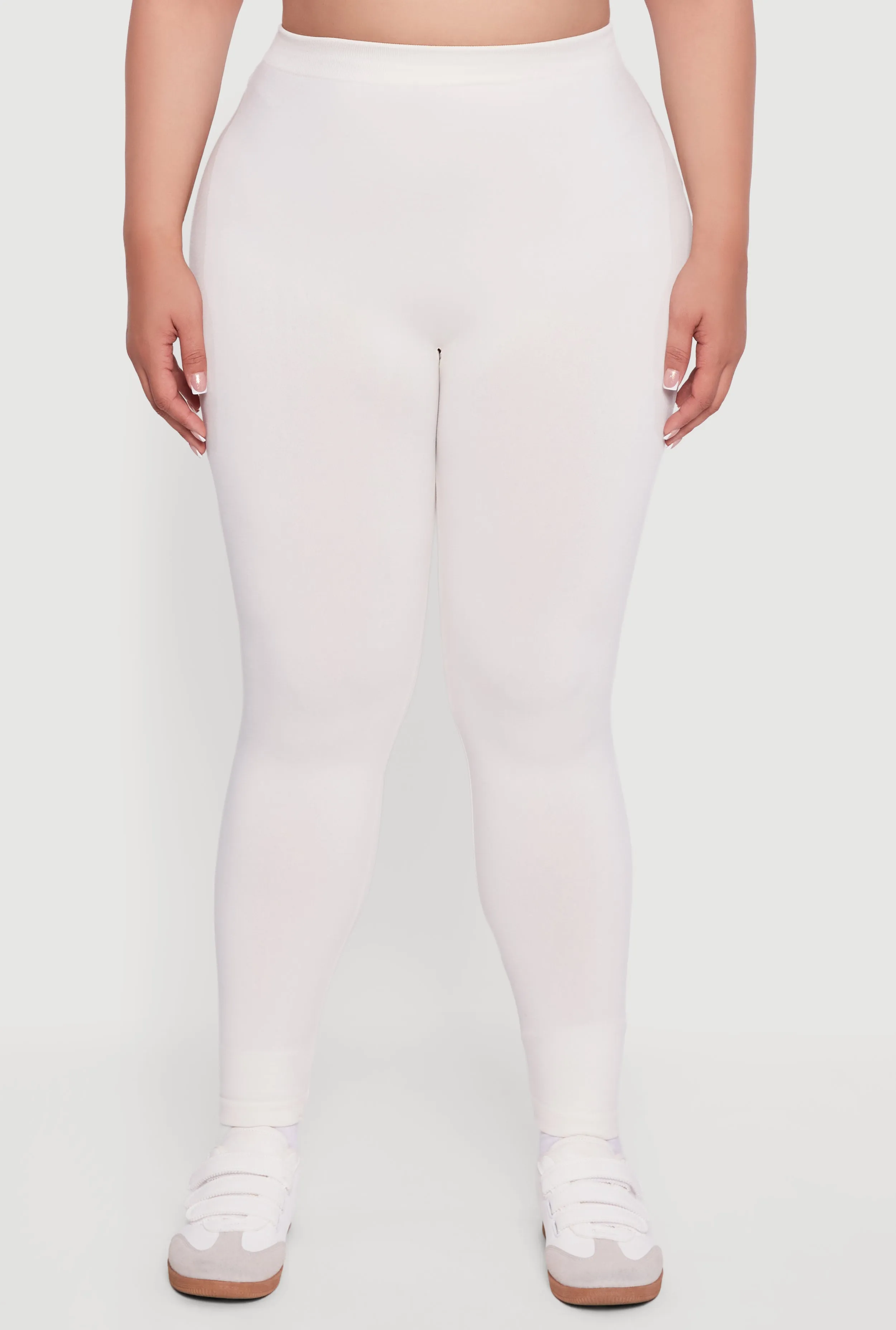 Plus Size High Waisted Basic Fleece Lined Leggings sold by Rainbow product image thumbnail 5
