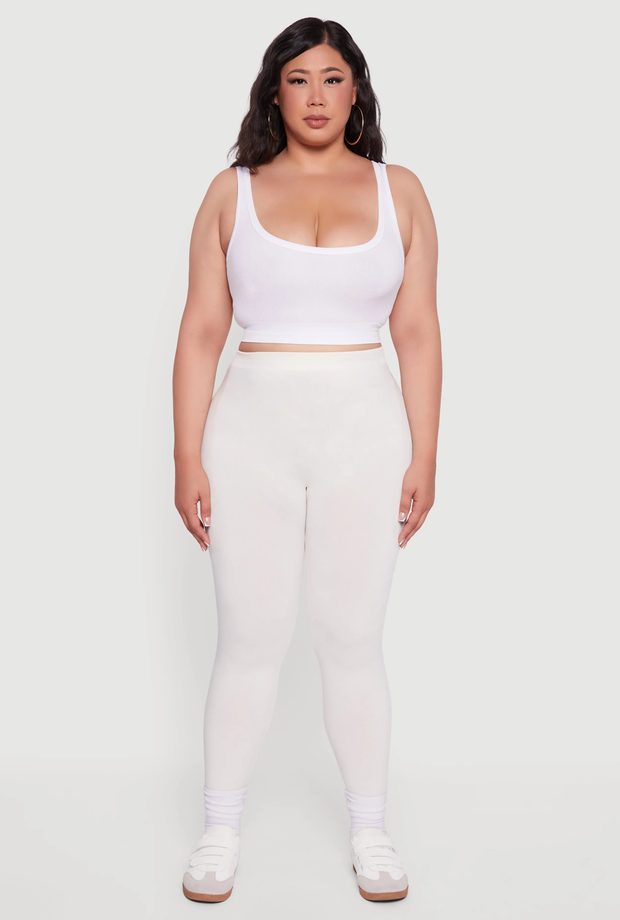 Plus Size High Waisted Basic Fleece Lined Leggings sold by Rainbow product image thumbnail 2