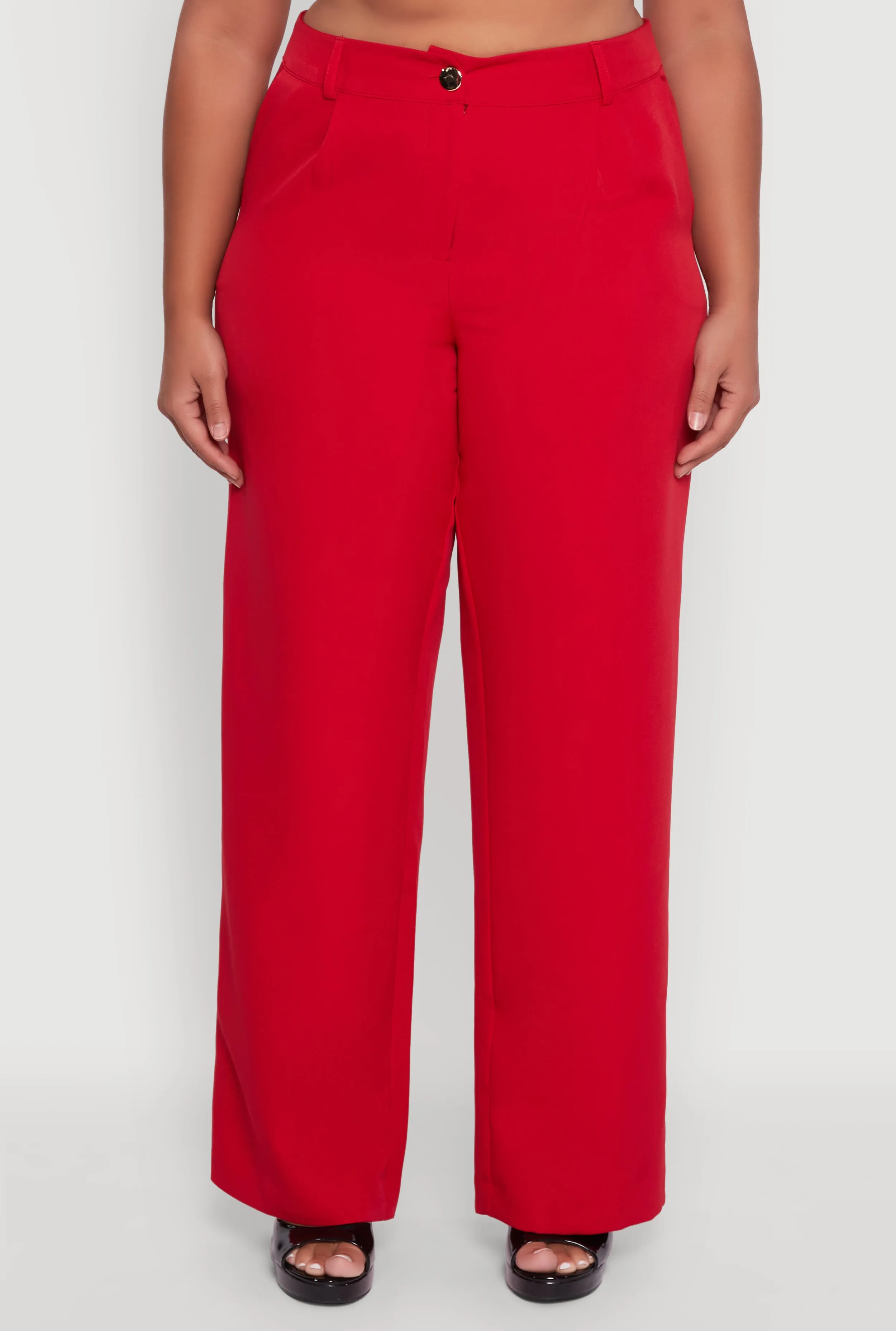 Plus Size Crepe Knit Wide Leg Dress Pants sold by Rainbow product image thumbnail 3