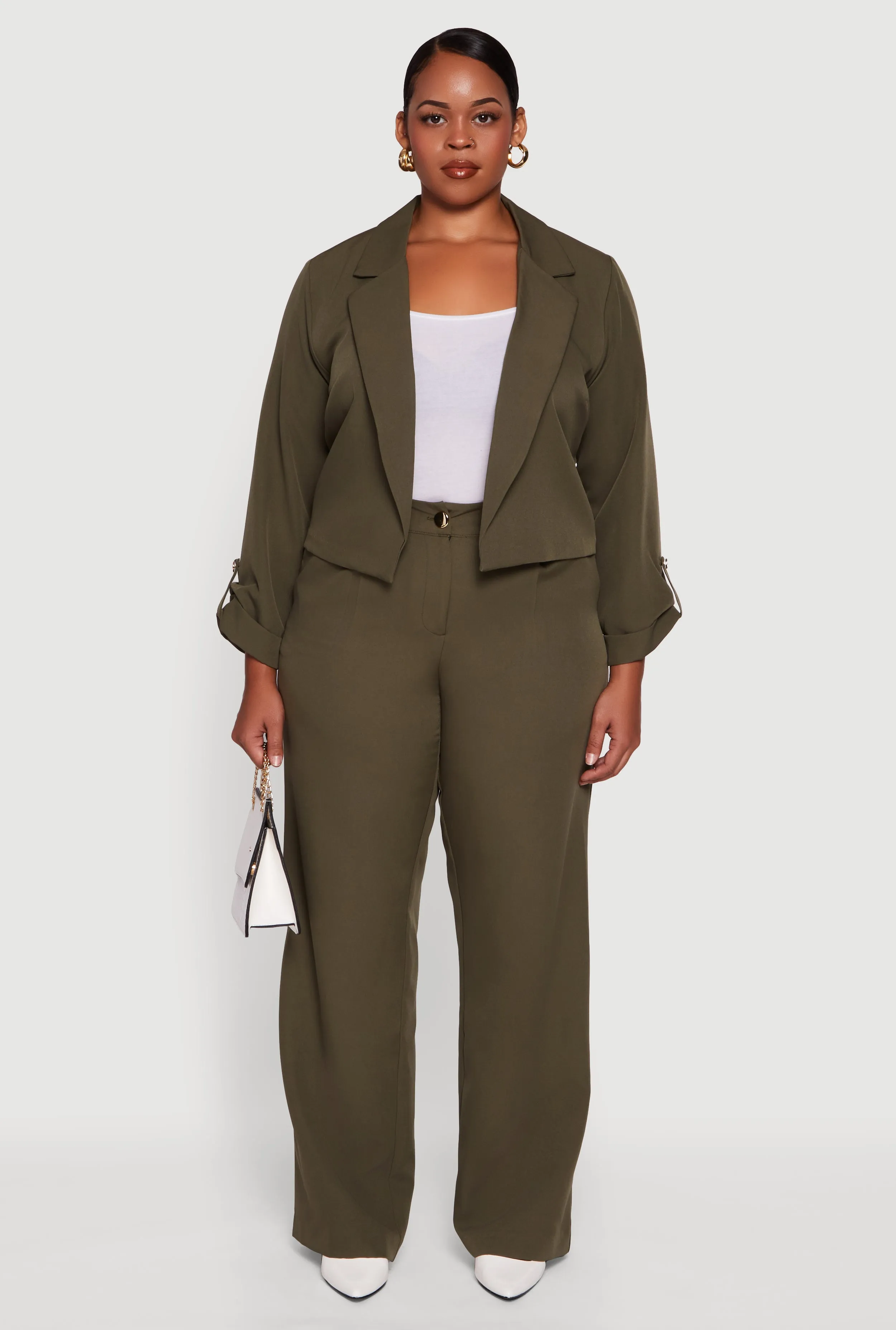 Plus Size Crepe Knit Wide Leg Dress Pants sold by Rainbow product image thumbnail 2