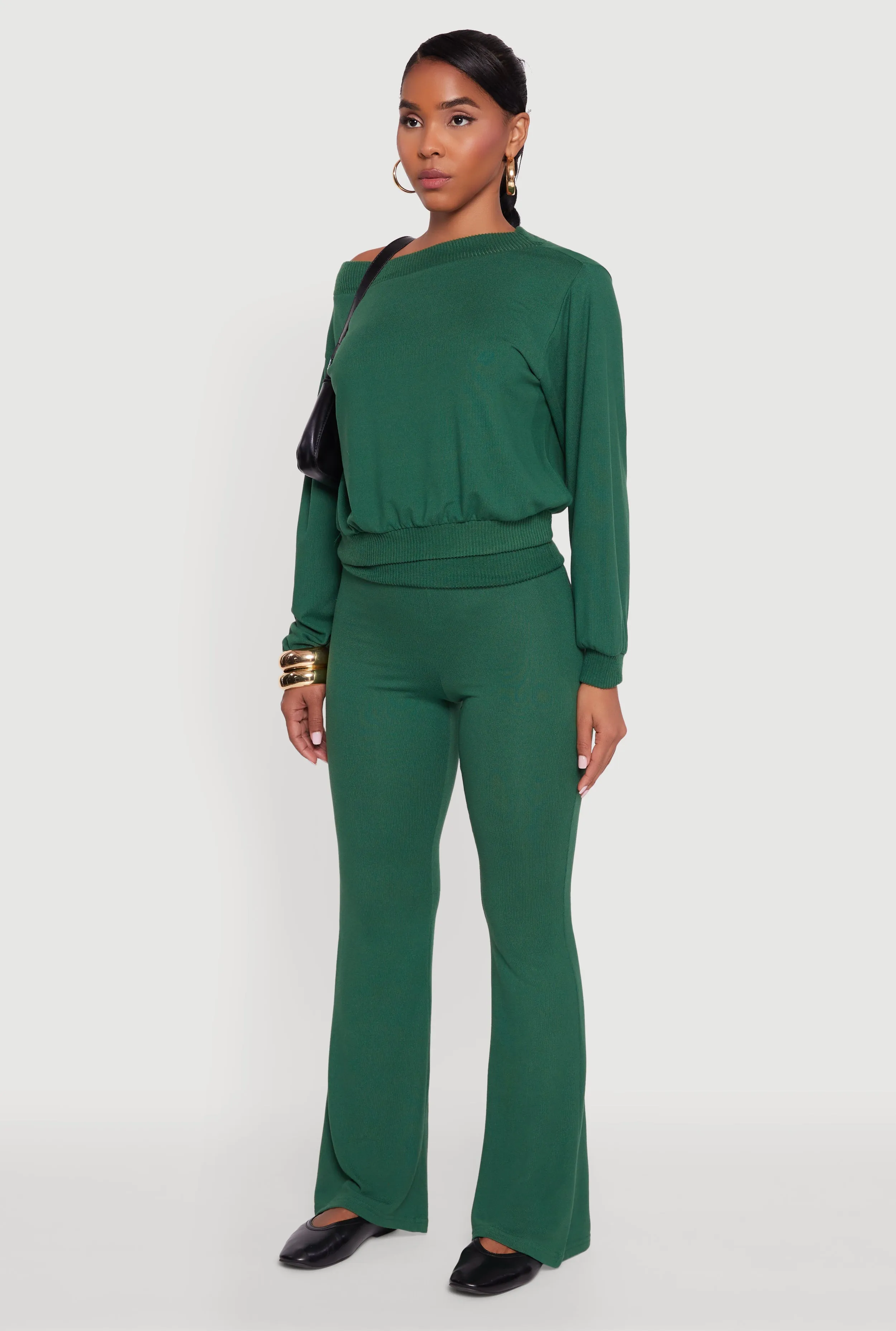 Off The Shoulder Long Sleeve Pullover Sweatshirt sold by Rainbow product image thumbnail 5