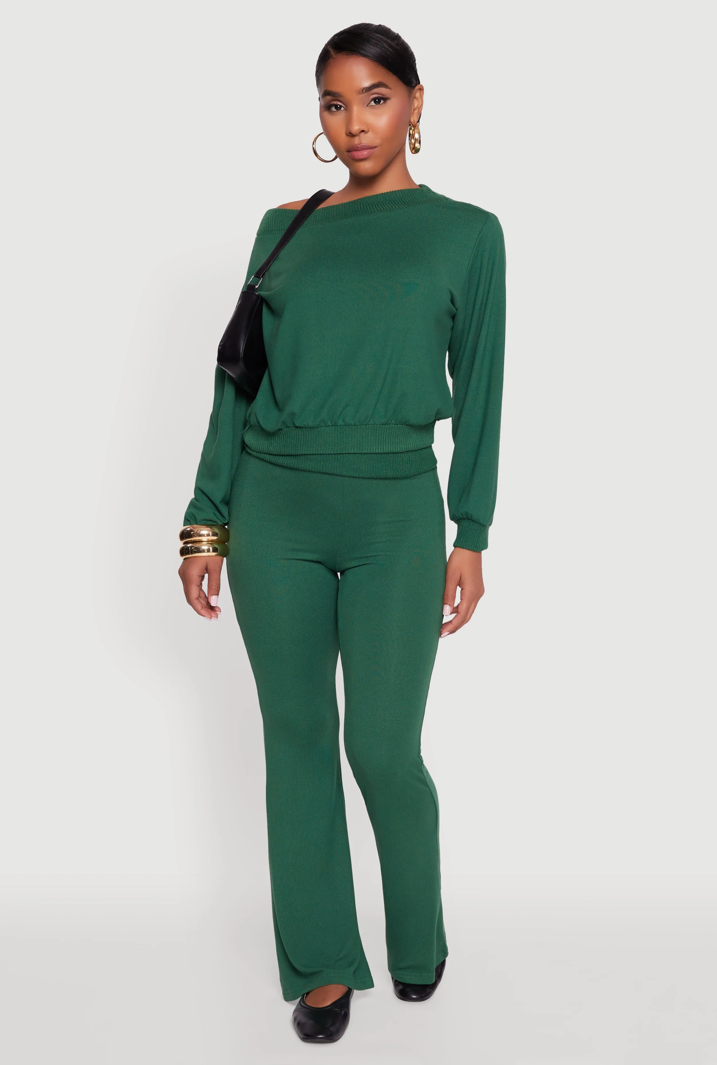 Off The Shoulder Long Sleeve Pullover Sweatshirt sold by Rainbow product image thumbnail 2