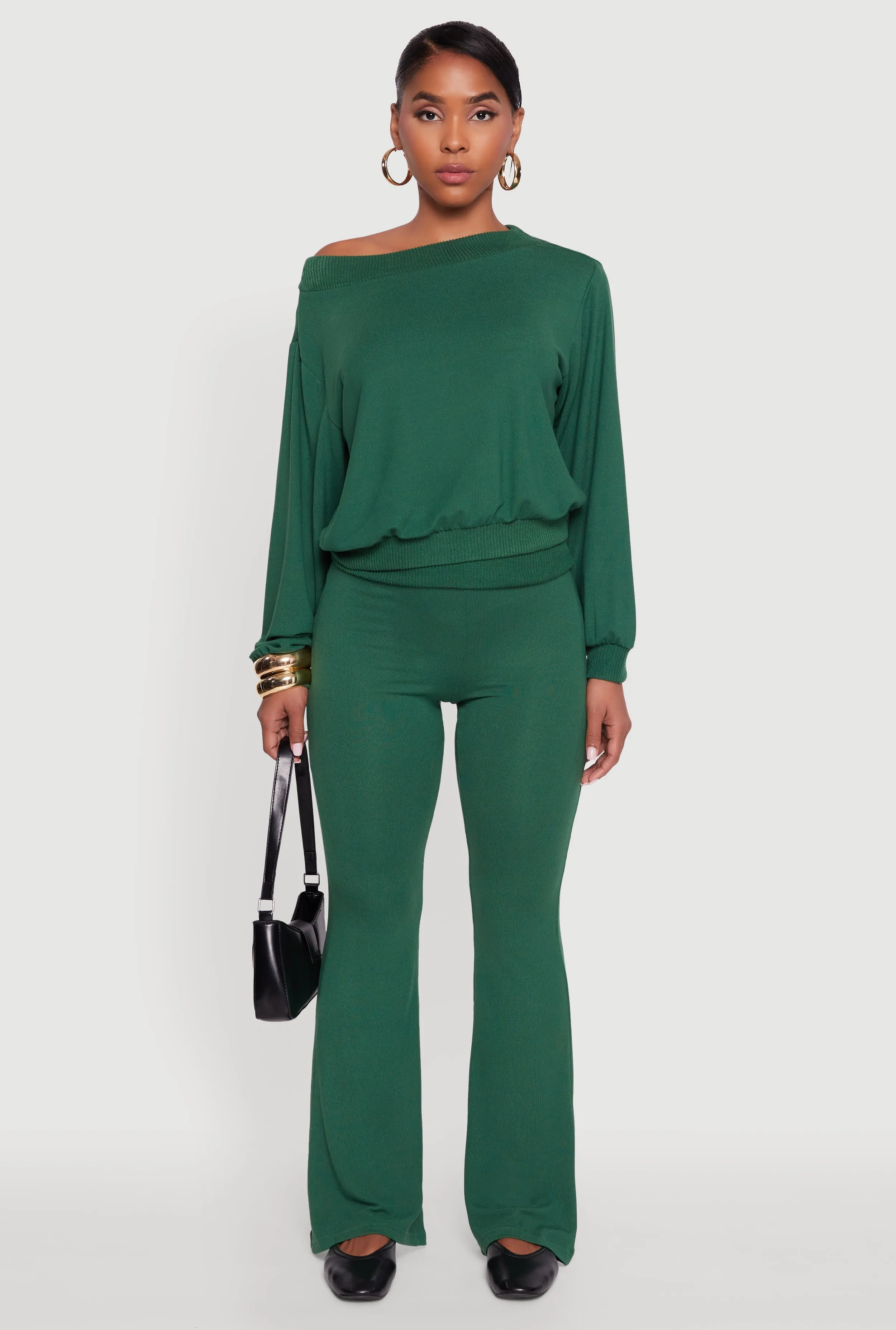 Off The Shoulder Long Sleeve Pullover Sweatshirt sold by Rainbow product image thumbnail 3