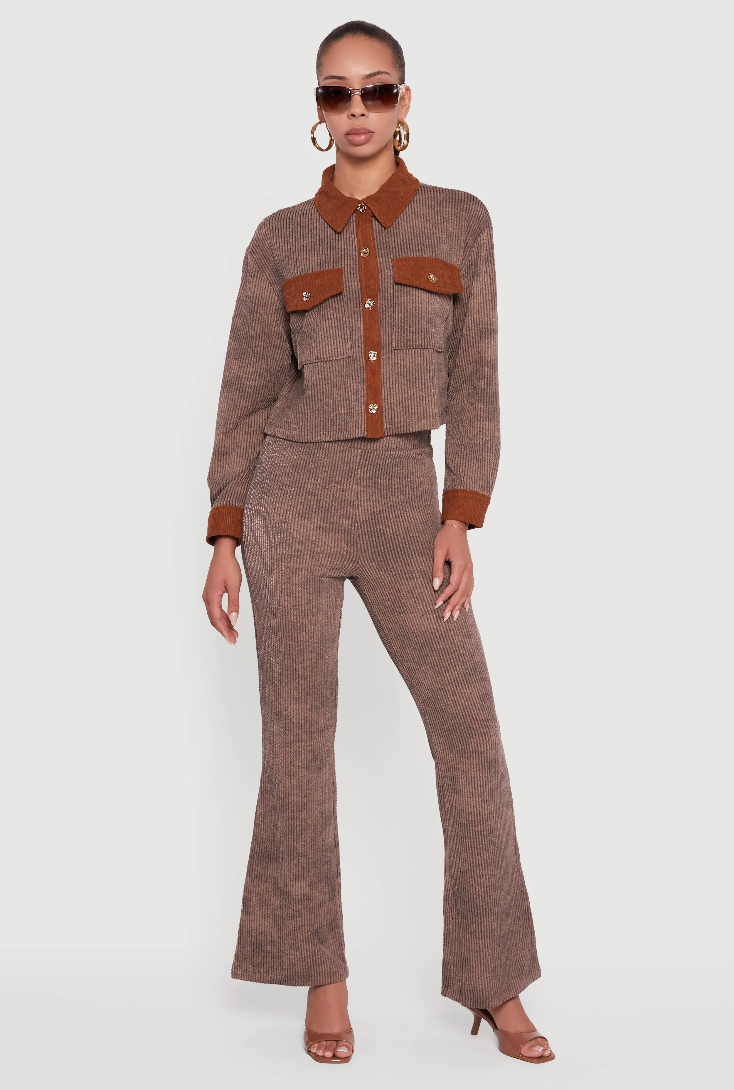 Mineral Wash Shadow Stripe Flare Pants sold by Rainbow product image thumbnail 2