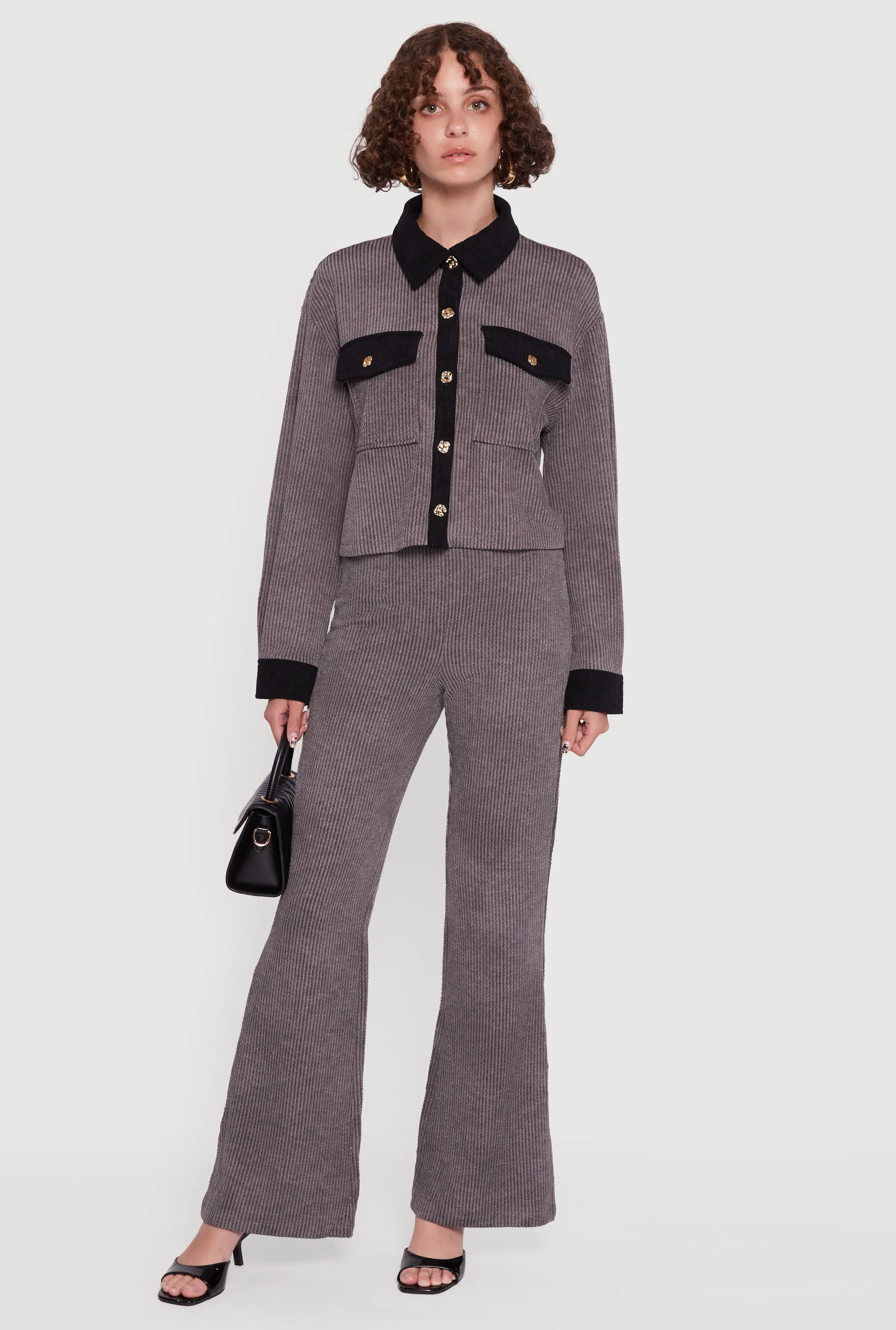 Mineral Wash Shadow Stripe Flare Pants sold by Rainbow product image thumbnail 3