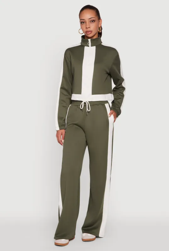 Wide Leg Active Pants with Side Stripe sold by Rainbow