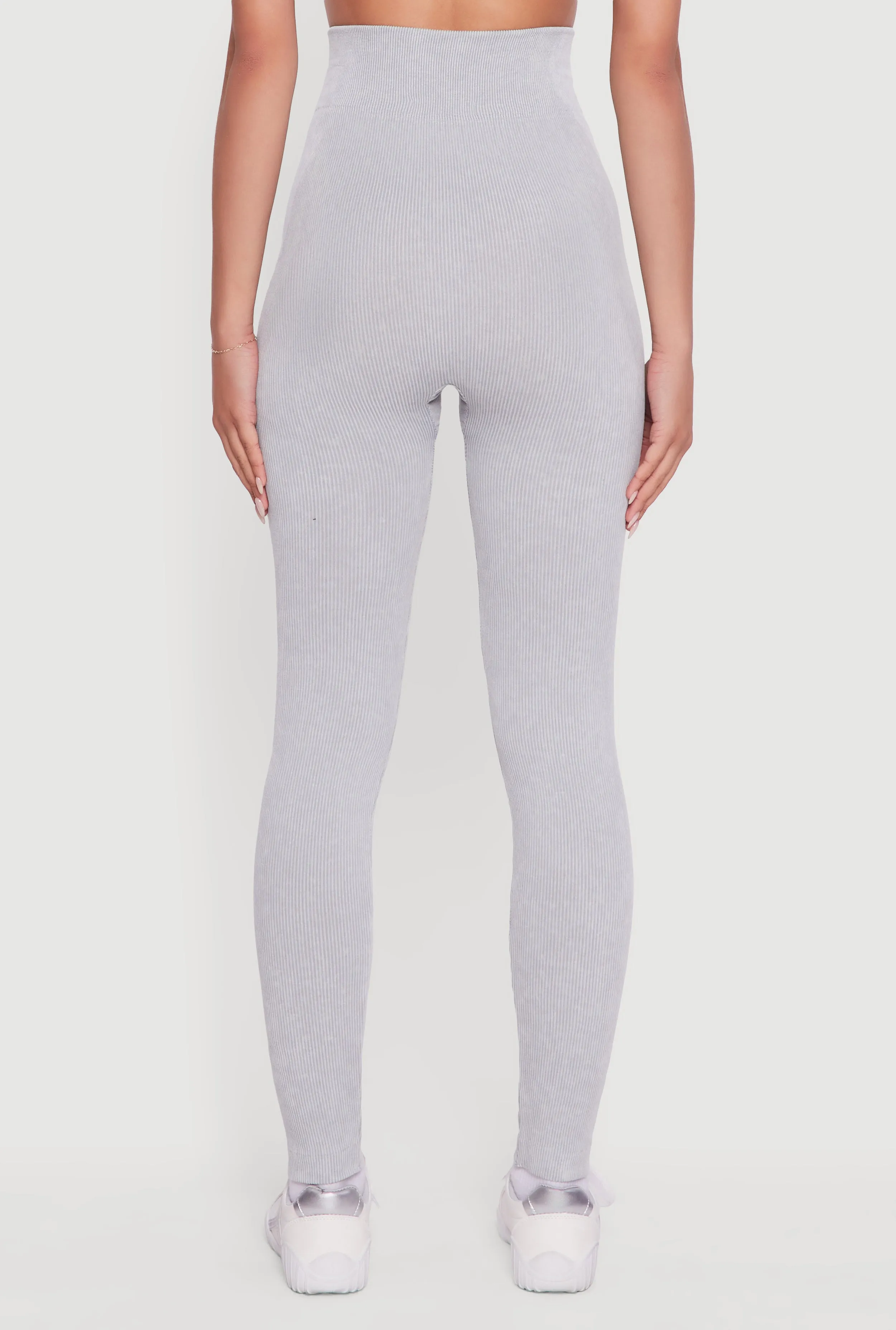 Ribbed Knit High Waisted Acid Wash Leggings sold by Rainbow product image thumbnail 5