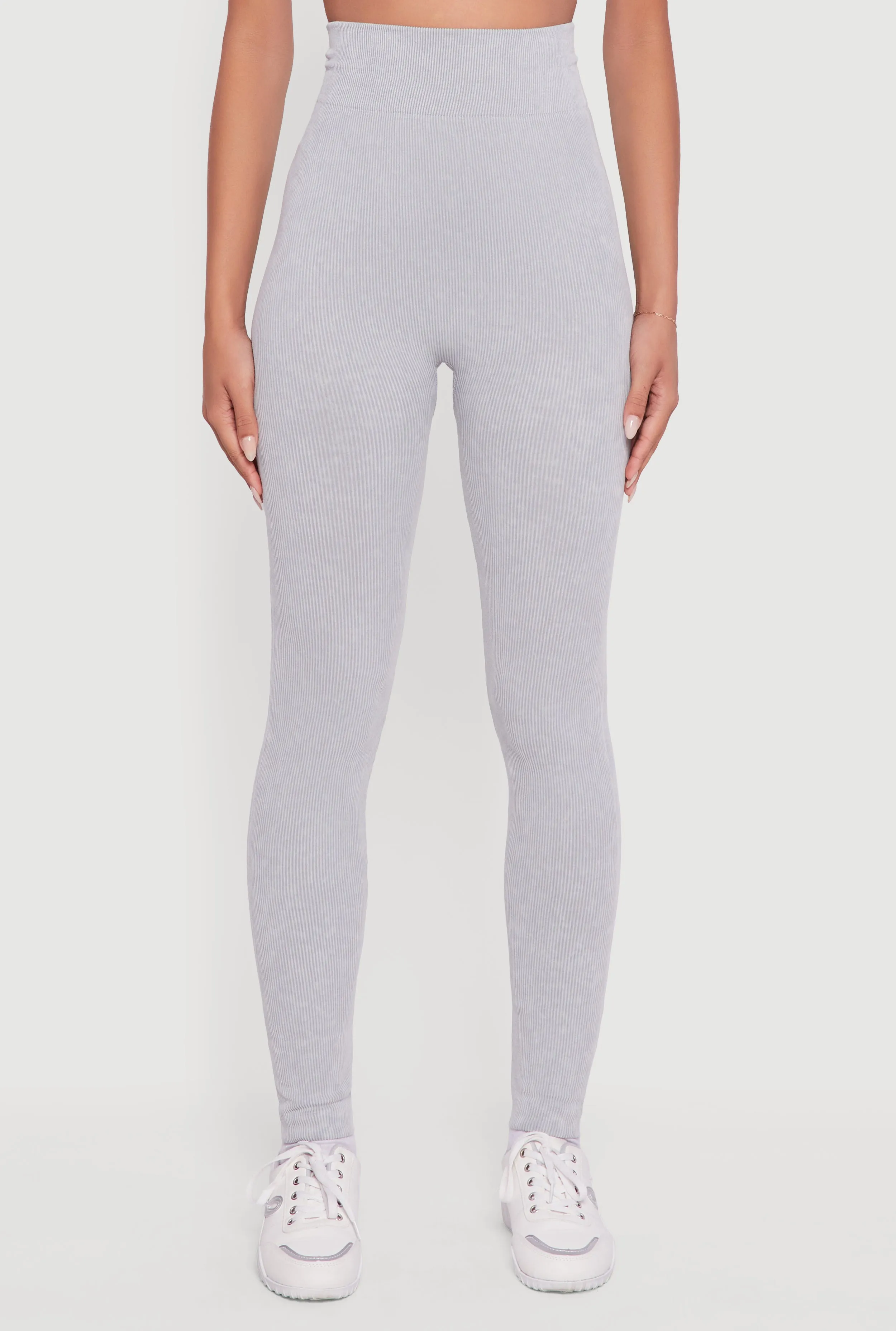 Ribbed Knit High Waisted Acid Wash Leggings sold by Rainbow product image thumbnail 3