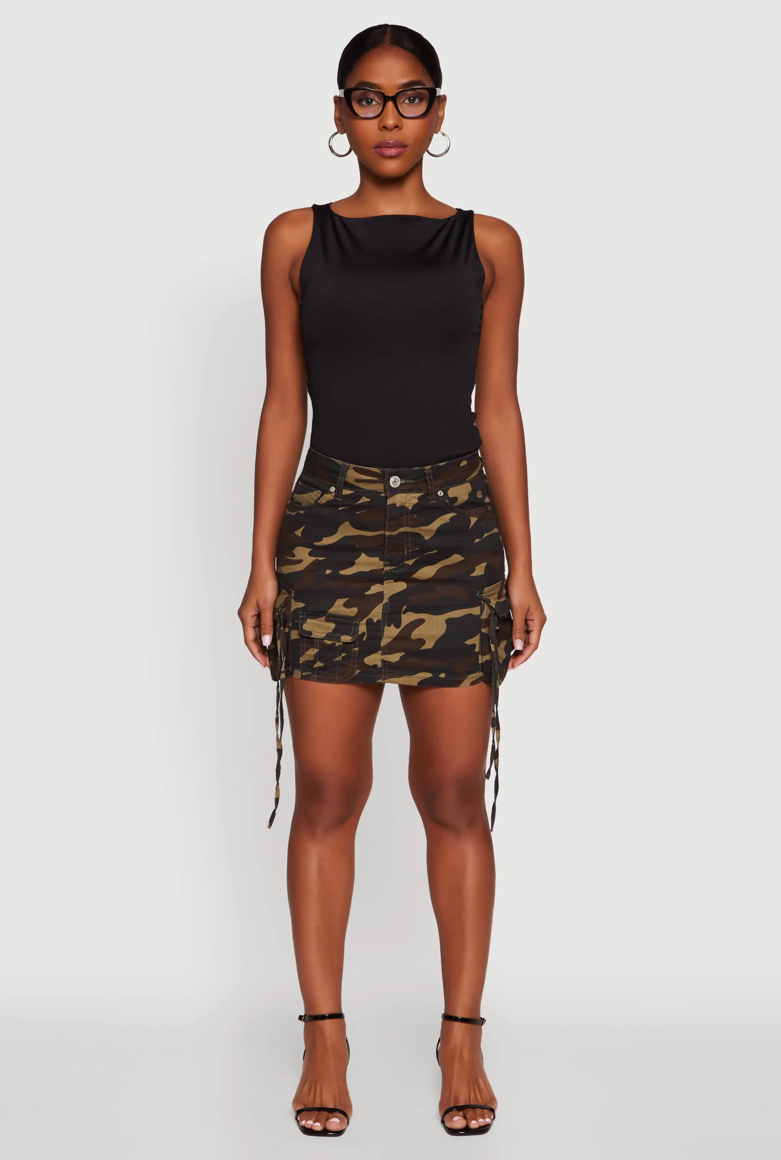 Camouflage Mini Skirt with Cargo Pockets sold by Rainbow product image thumbnail 2