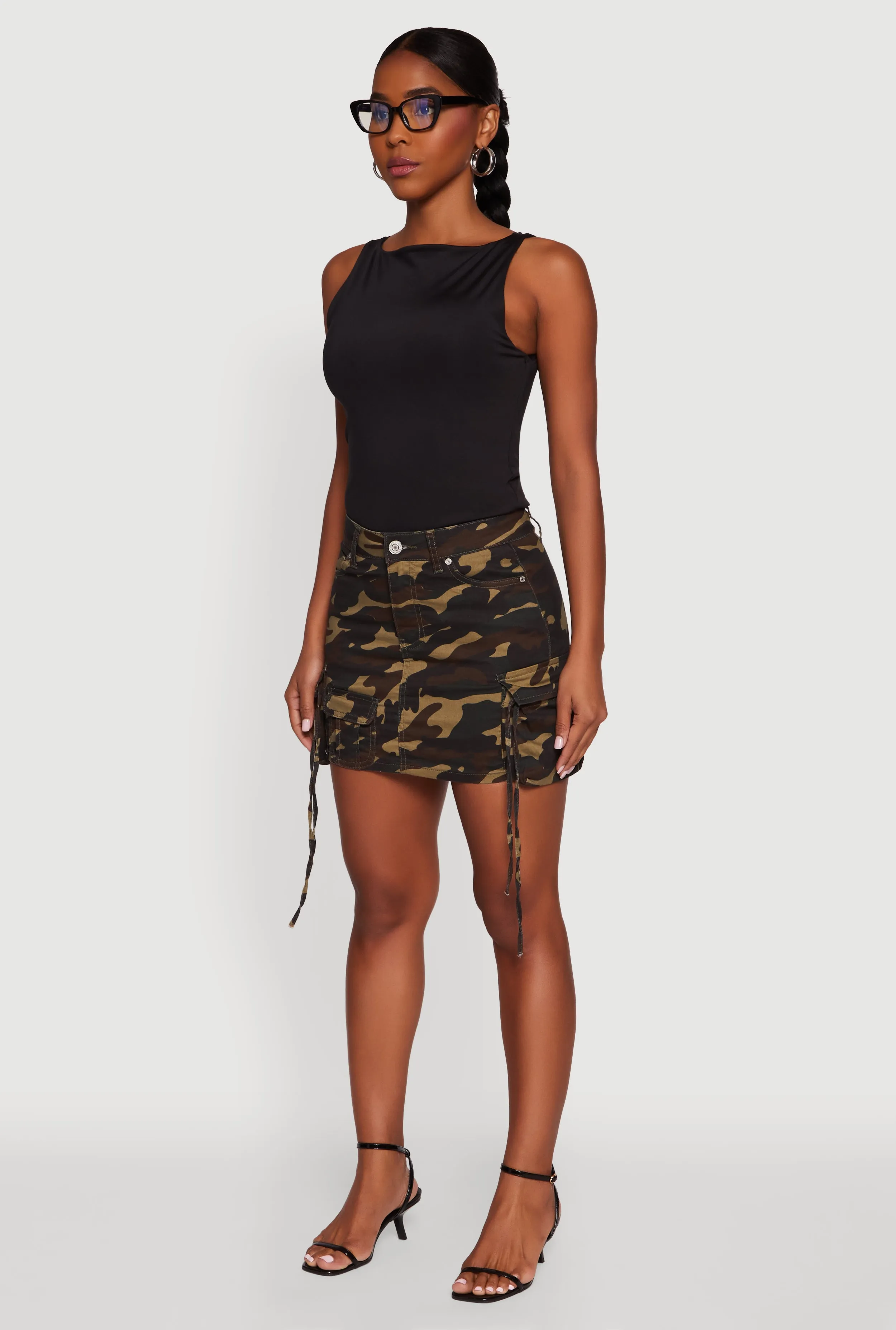 Camouflage Mini Skirt with Cargo Pockets sold by Rainbow product image thumbnail 3