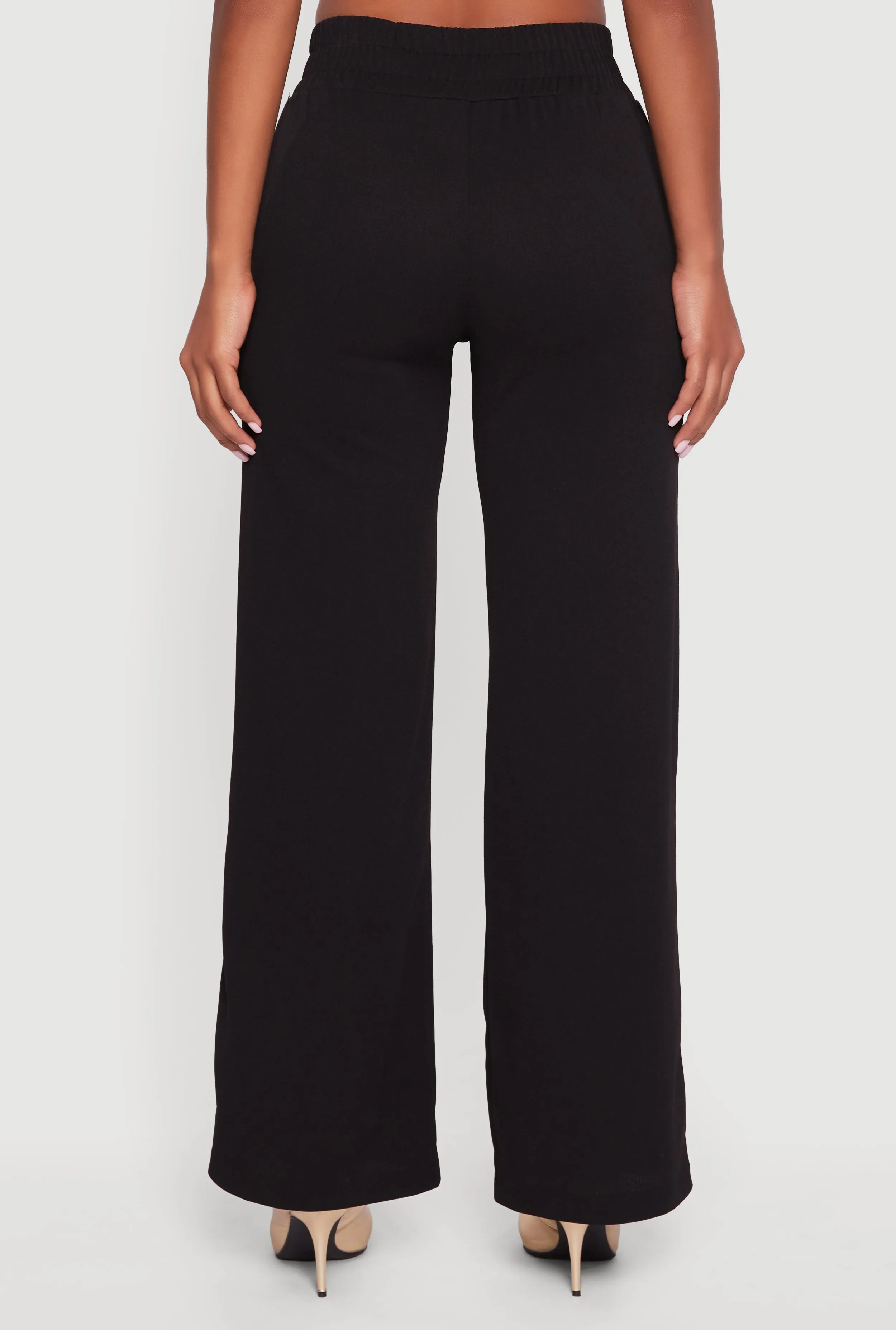 Crepe Knit Drawstring Detail Wide Leg Pants sold by Rainbow product image thumbnail 5