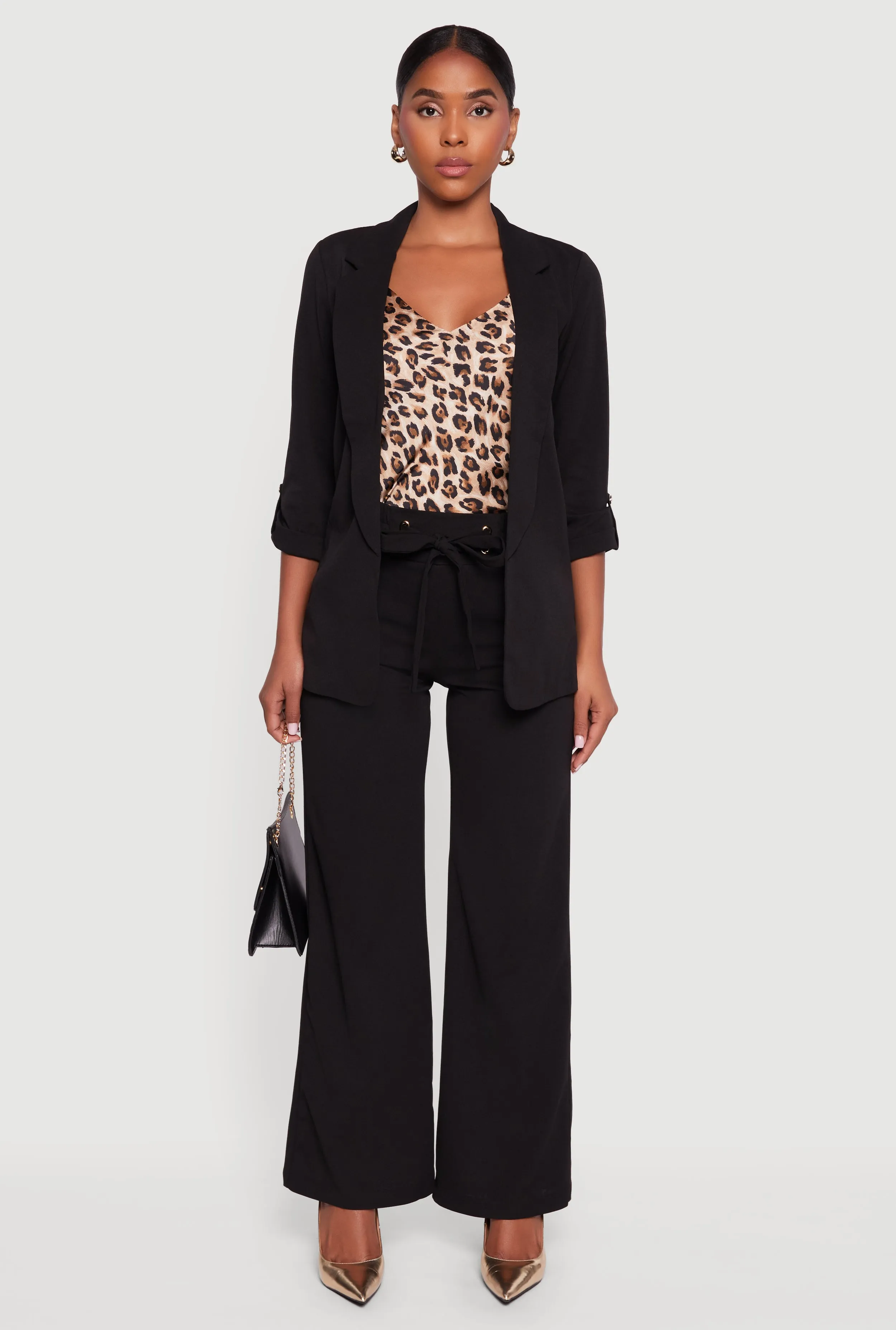 Crepe Knit Drawstring Detail Wide Leg Pants sold by Rainbow product image thumbnail 2