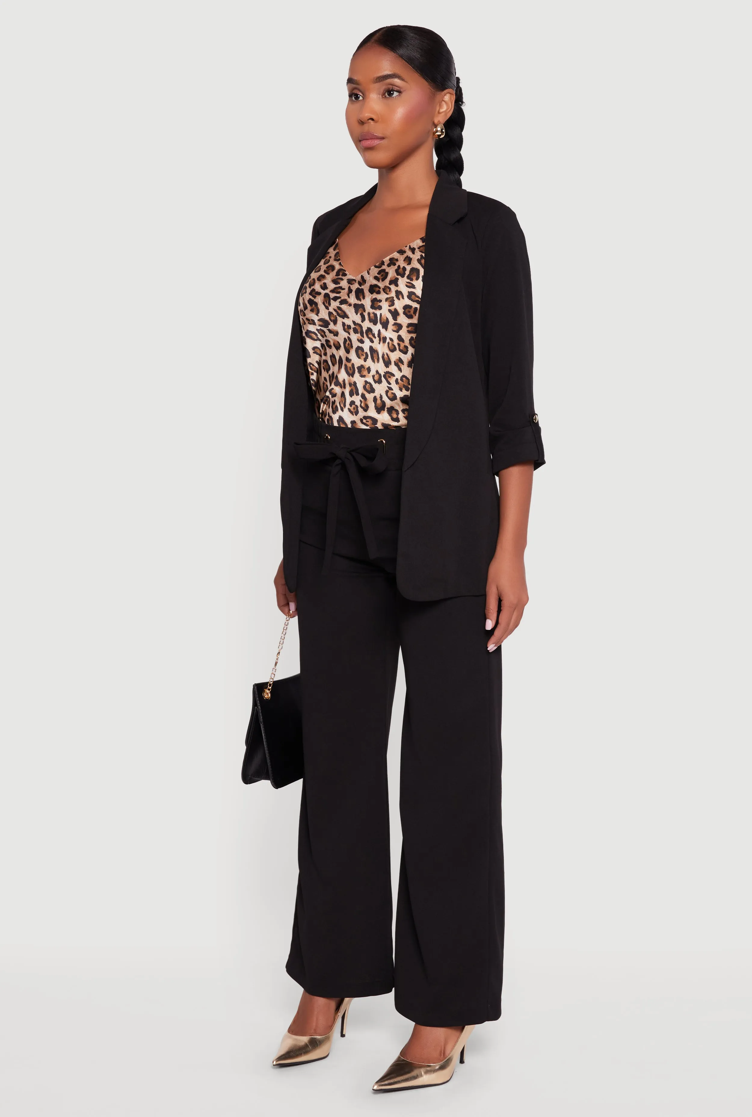 Crepe Knit Tabbed Sleeve Blazer sold by Rainbow product image thumbnail 5