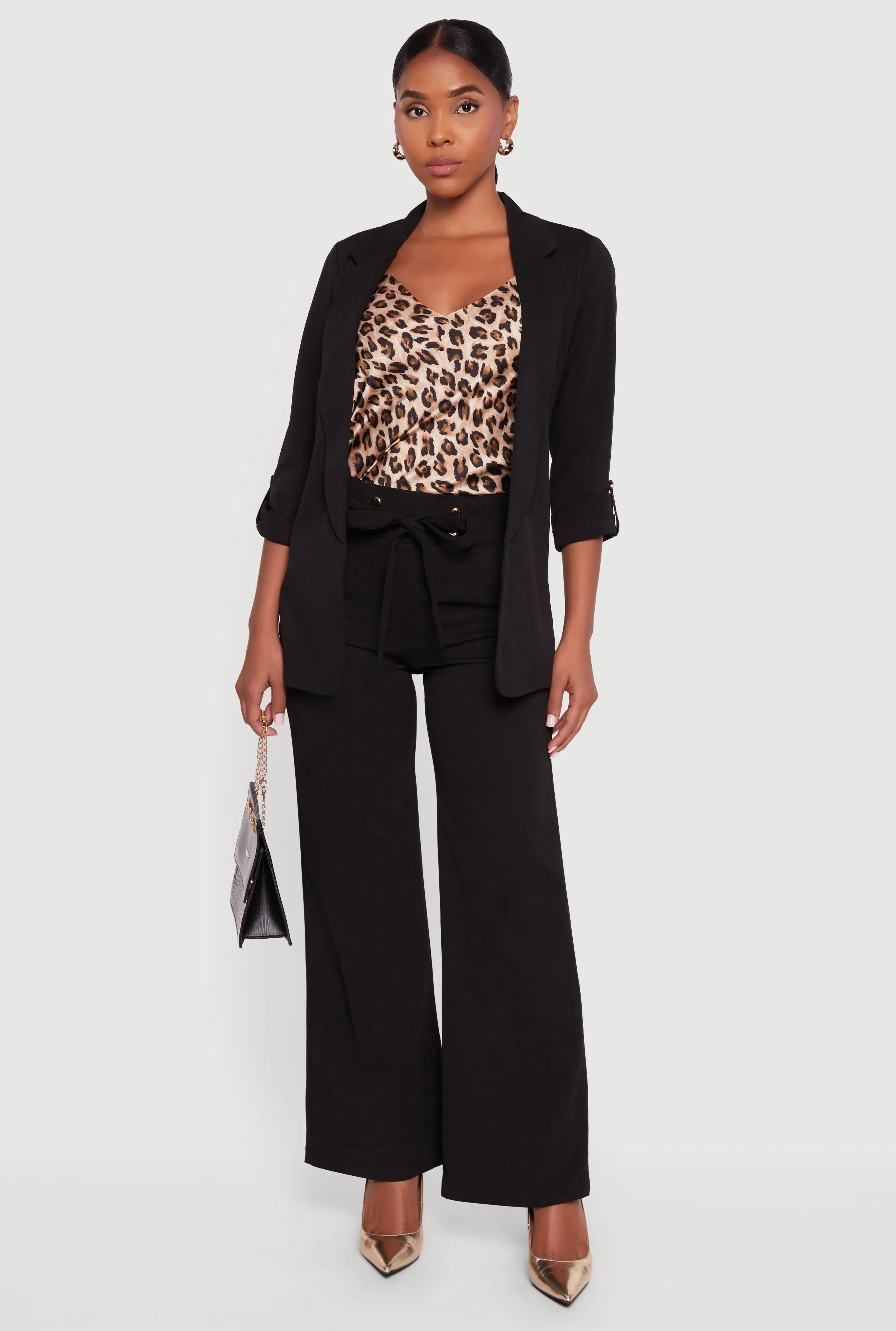 Crepe Knit Tabbed Sleeve Blazer sold by Rainbow product image thumbnail 2