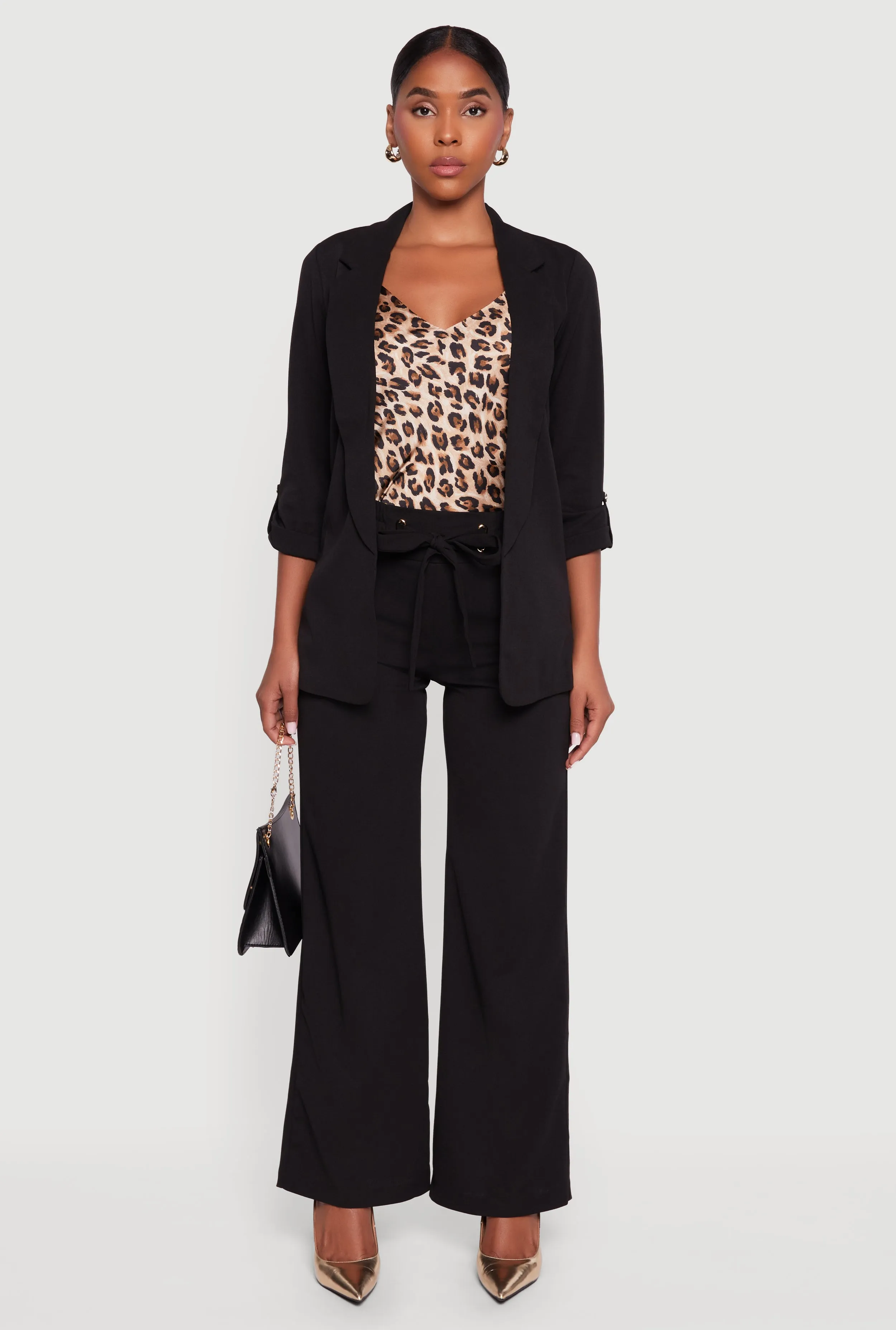 Crepe Knit Tabbed Sleeve Blazer sold by Rainbow product image thumbnail 3