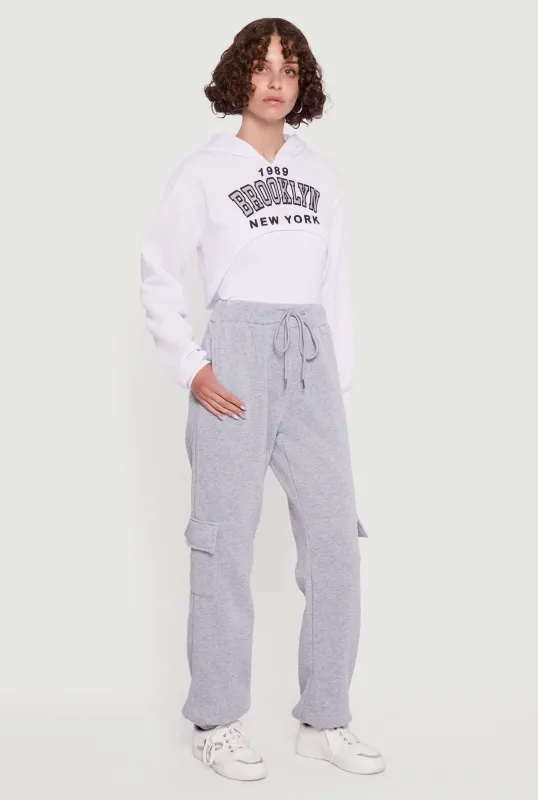 High Waisted Drawstring Waist Cargo Sweatpants sold by Rainbow