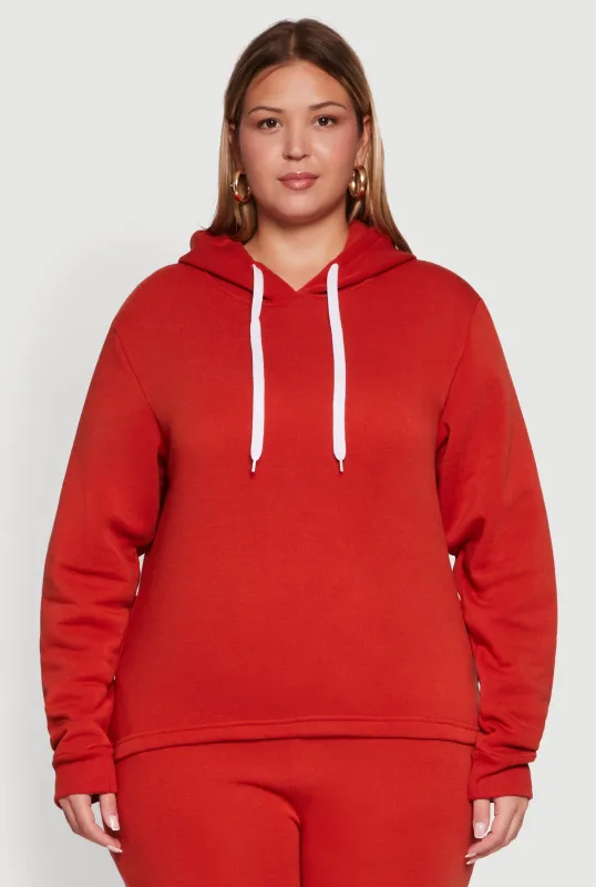 Plus Size Fleece Pullover Hoodie sold by Rainbow