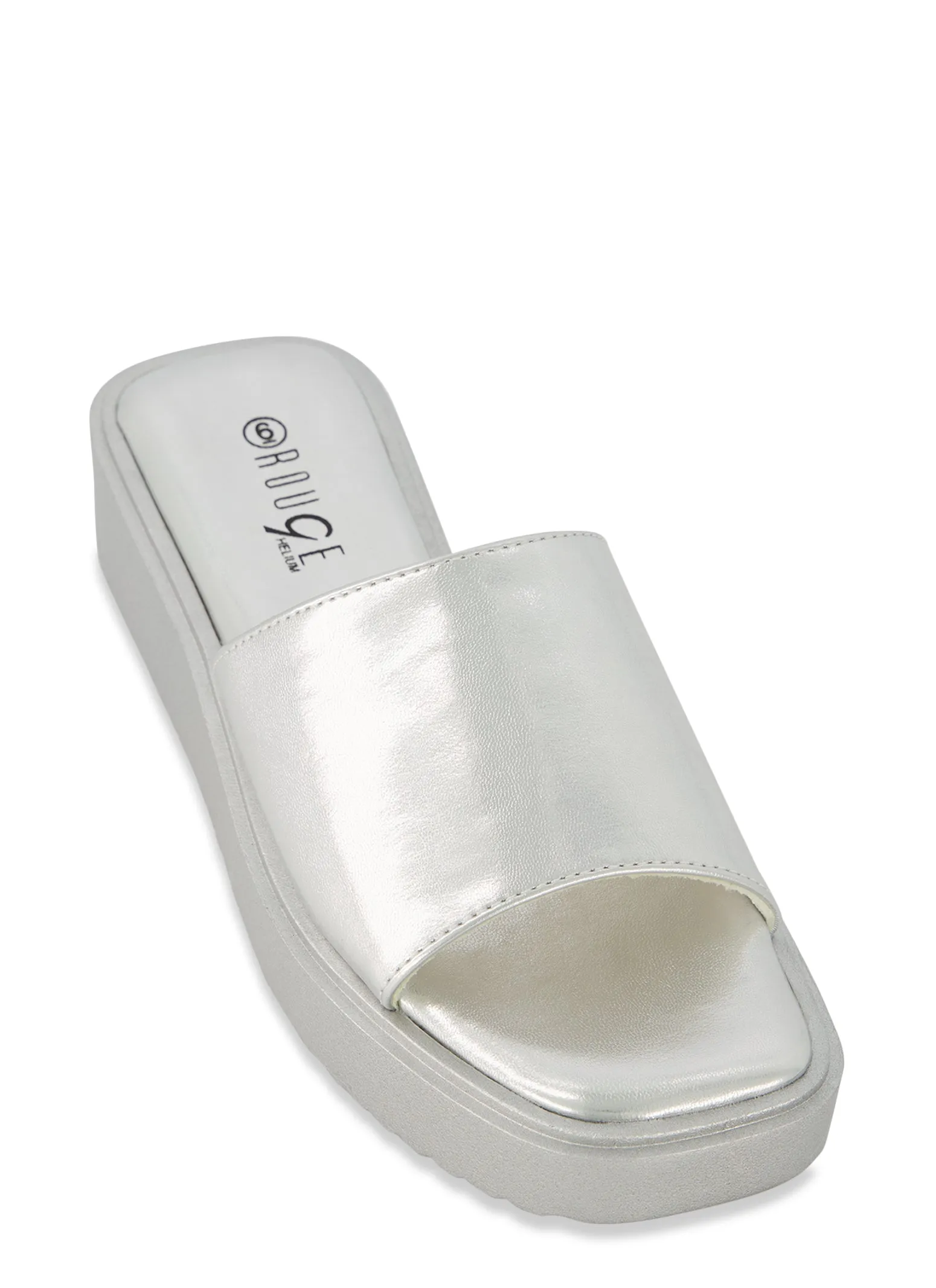 Solid Square Toe Platform Slide Sandals sold by Rainbow product image thumbnail 3