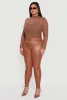 Plus Size Fleece Lined High Waisted Faux Leather Leggings sold by Rainbow