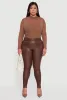 Plus Size Fleece Lined High Waisted Faux Leather Leggings sold by Rainbow