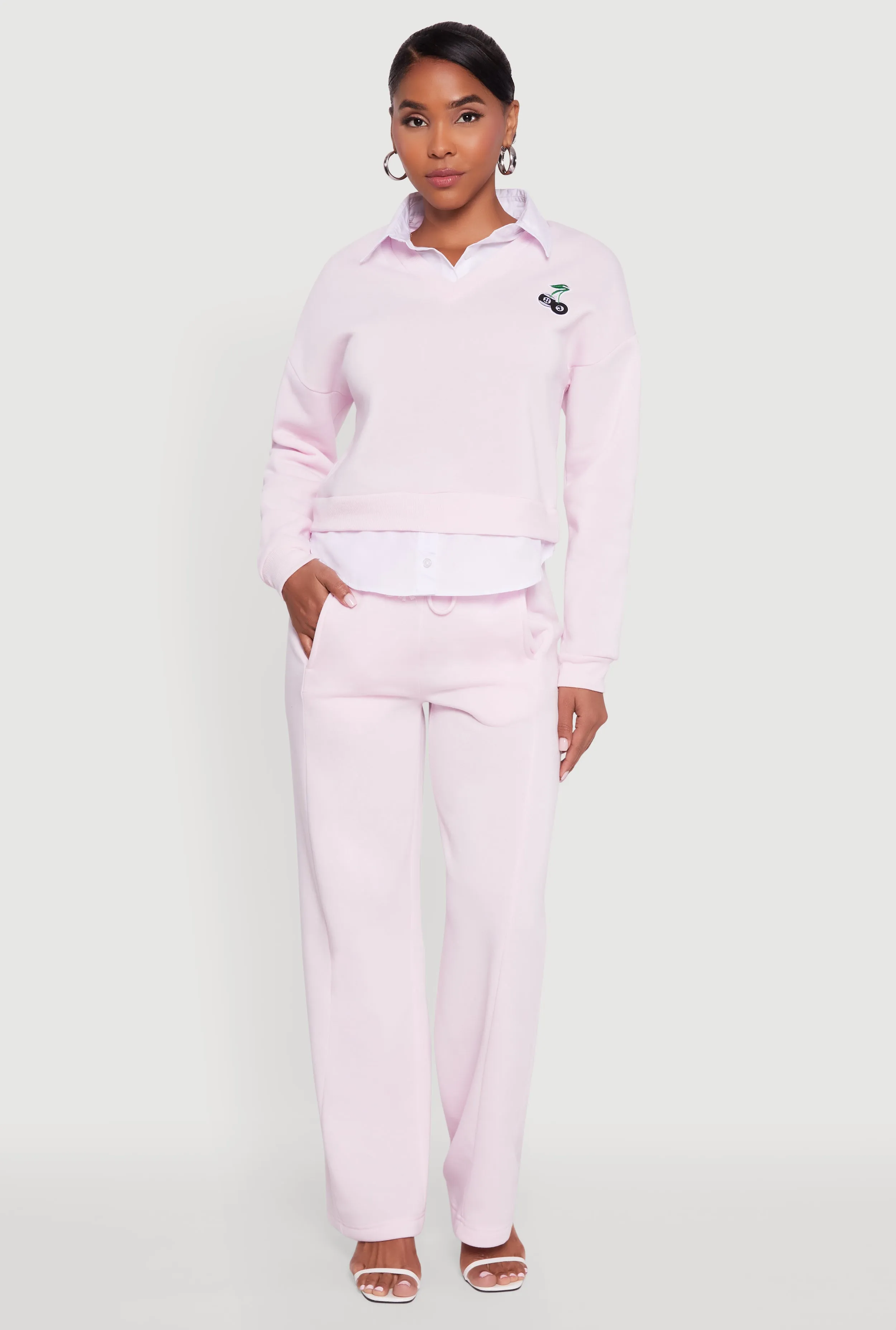 High Waisted Fleece Wide Leg Pants with Pockets sold by Rainbow product image thumbnail 2