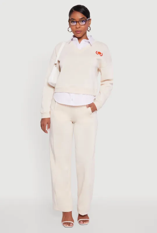 High Waisted Fleece Wide Leg Pants with Pockets sold by Rainbow