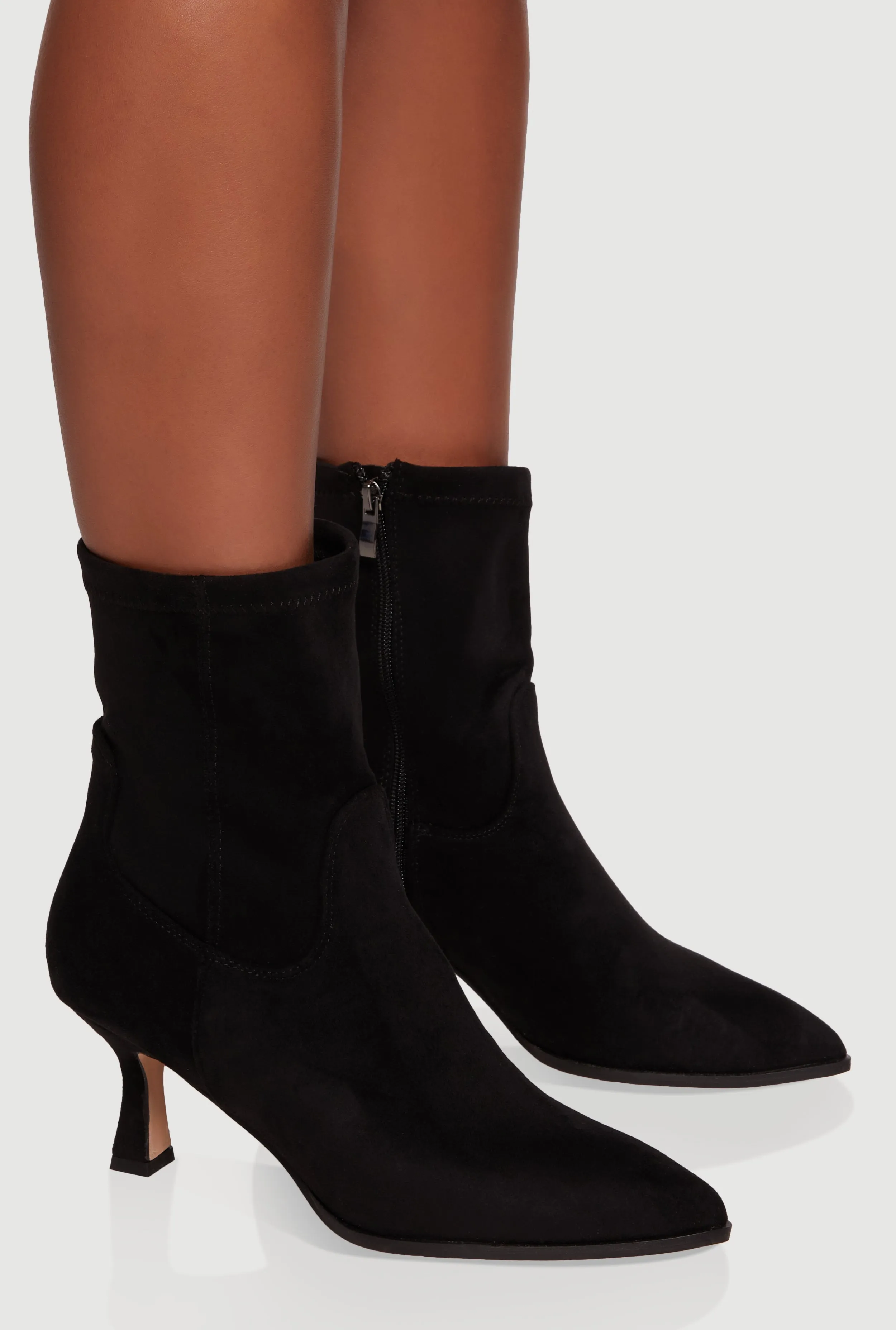 Pointed Toe Side Zip Spool Heel Ankle Booties sold by Rainbow product image thumbnail 2