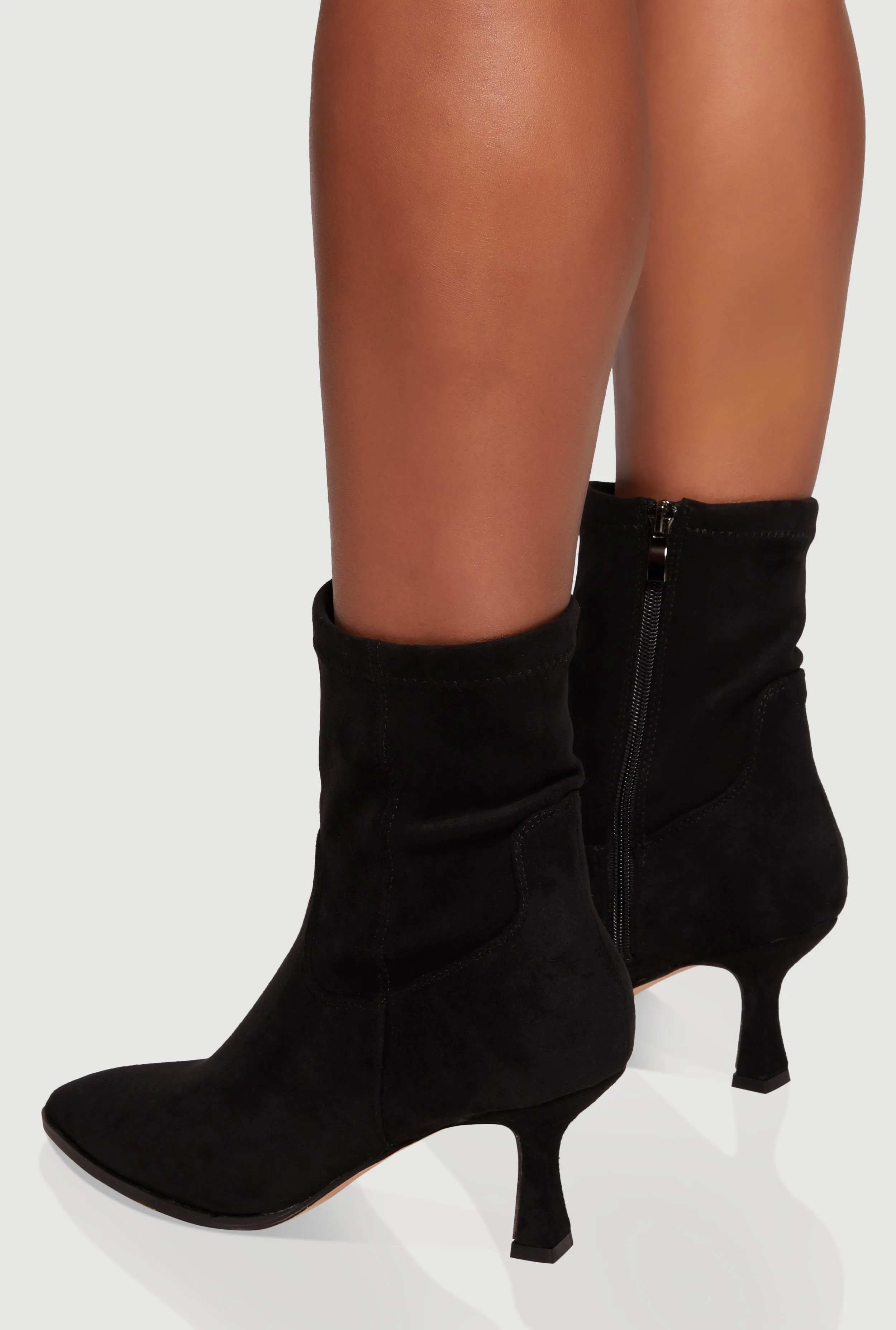 Pointed Toe Side Zip Spool Heel Ankle Booties sold by Rainbow product image thumbnail 3