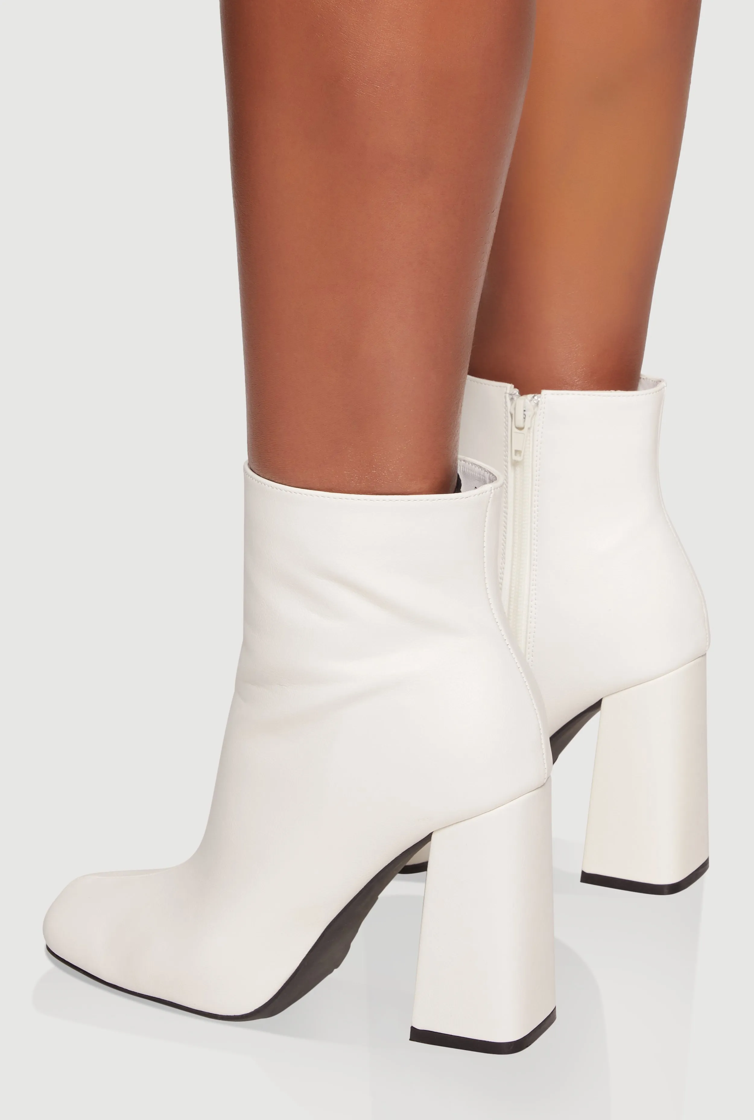 Trendy Block Heel Almond Toe Booties sold by Rainbow product image thumbnail 3
