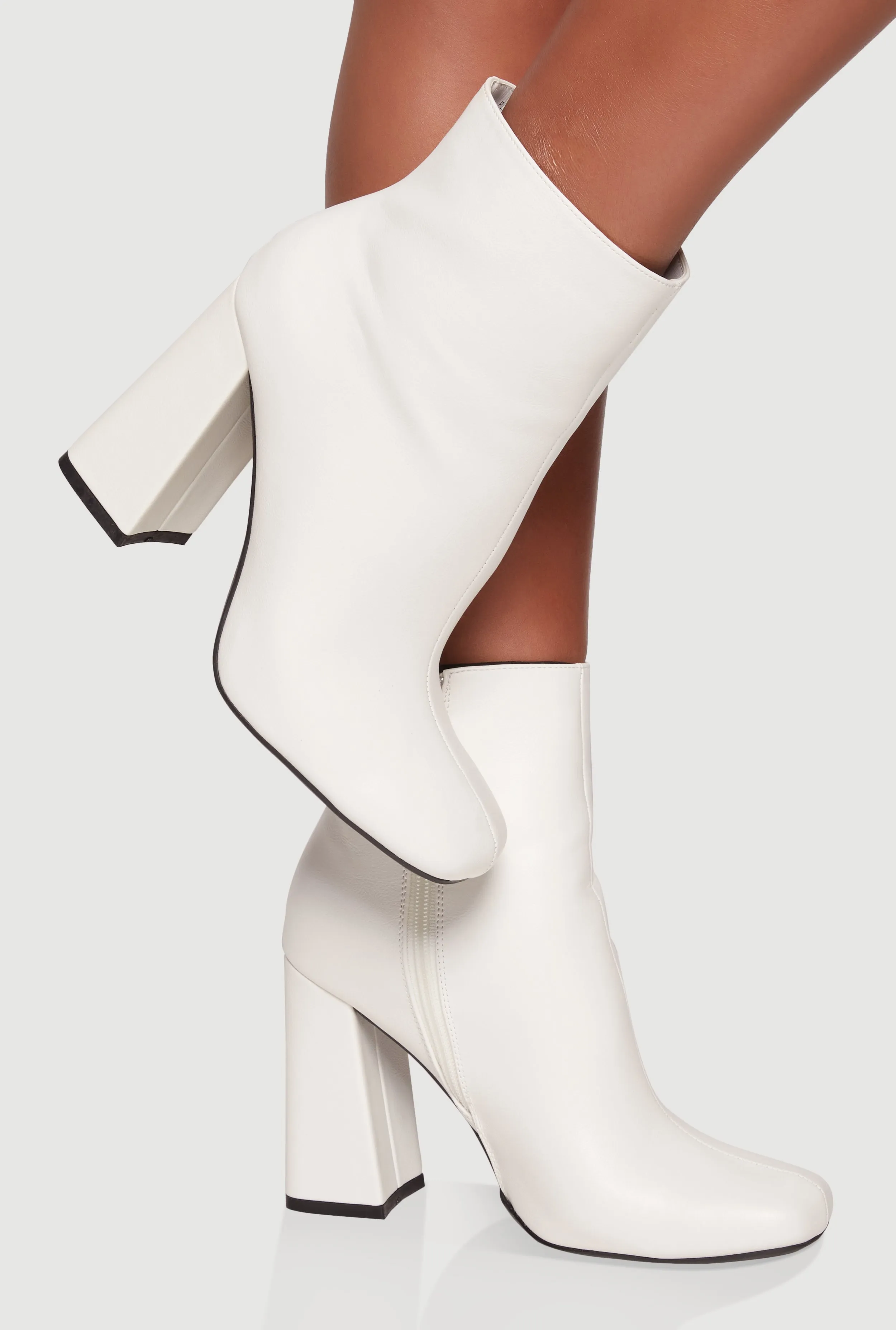 Trendy Block Heel Almond Toe Booties sold by Rainbow