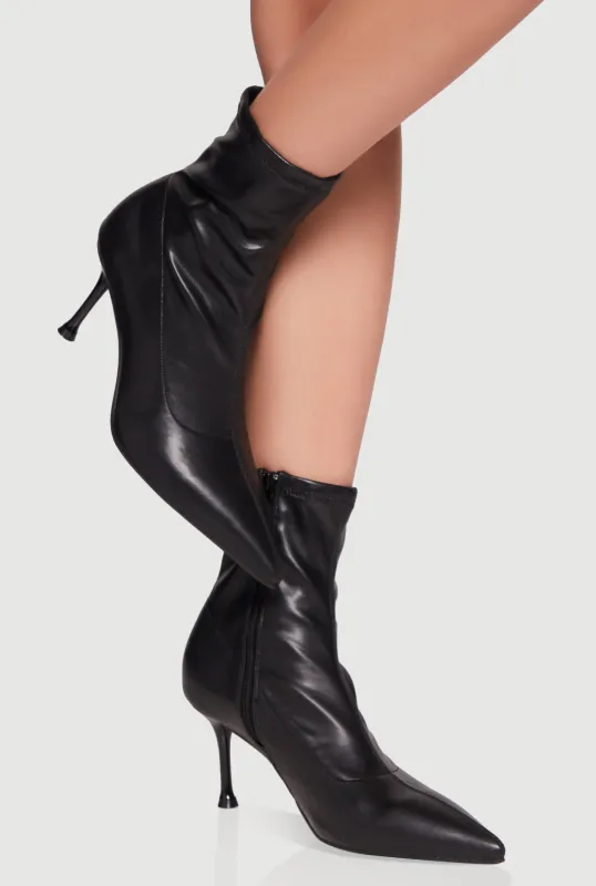 Pointed Toe Stiletto Heel Ankle Boots sold by Rainbow