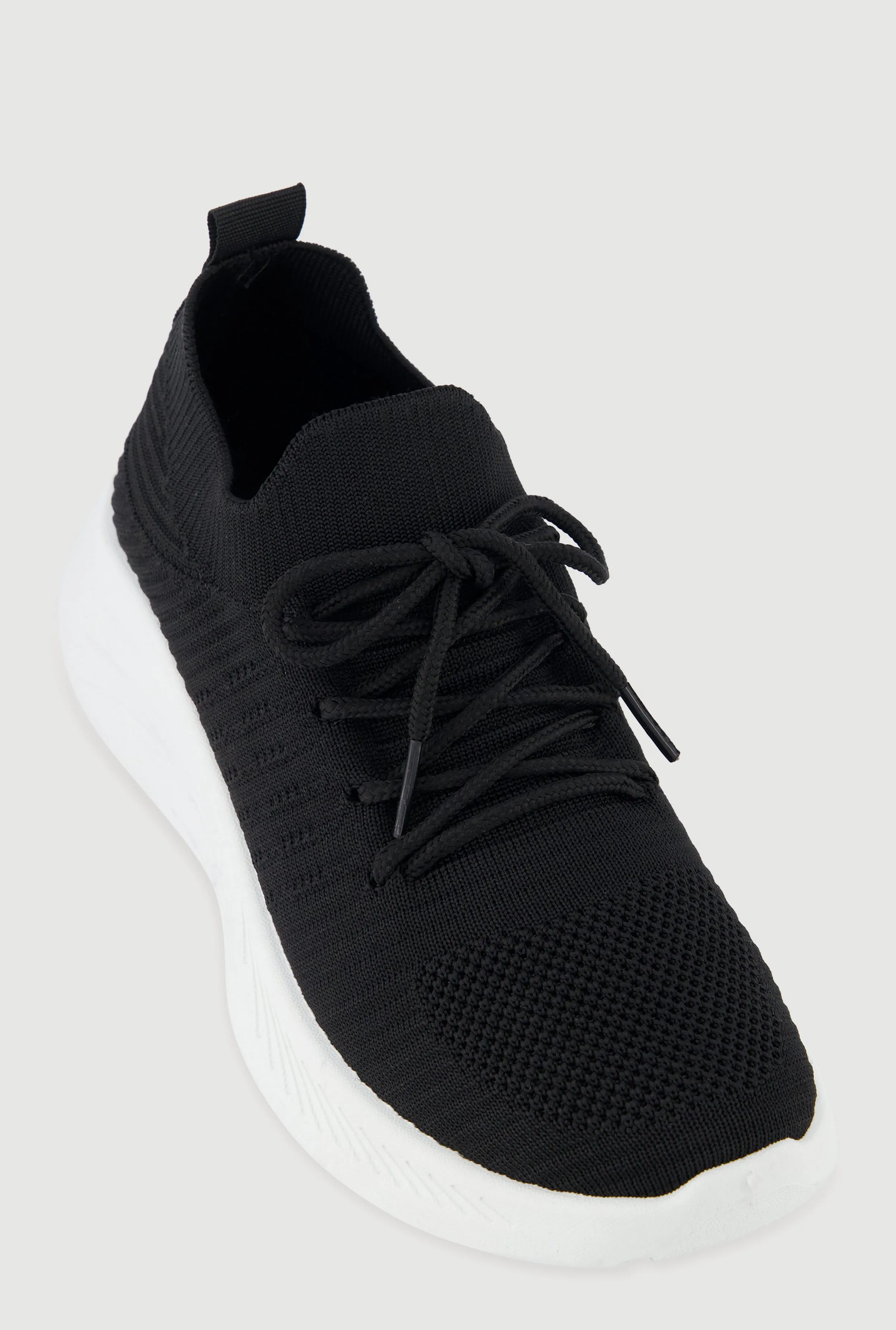 Lace Up Textured Knit Sneakers sold by Rainbow