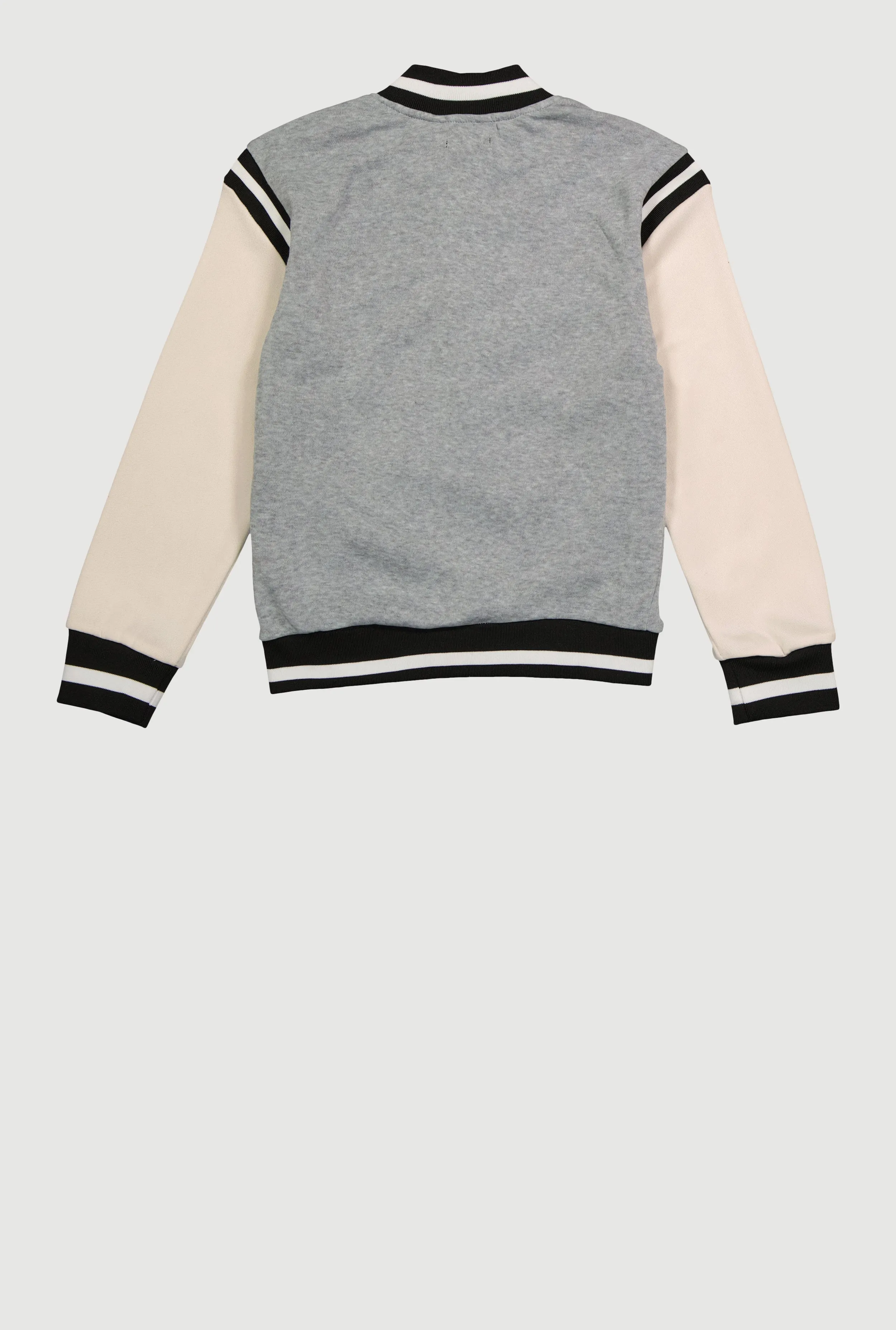 Girls Chenille 68 Bear Patch Graphic Varsity Jacket sold by Rainbow product image thumbnail 3