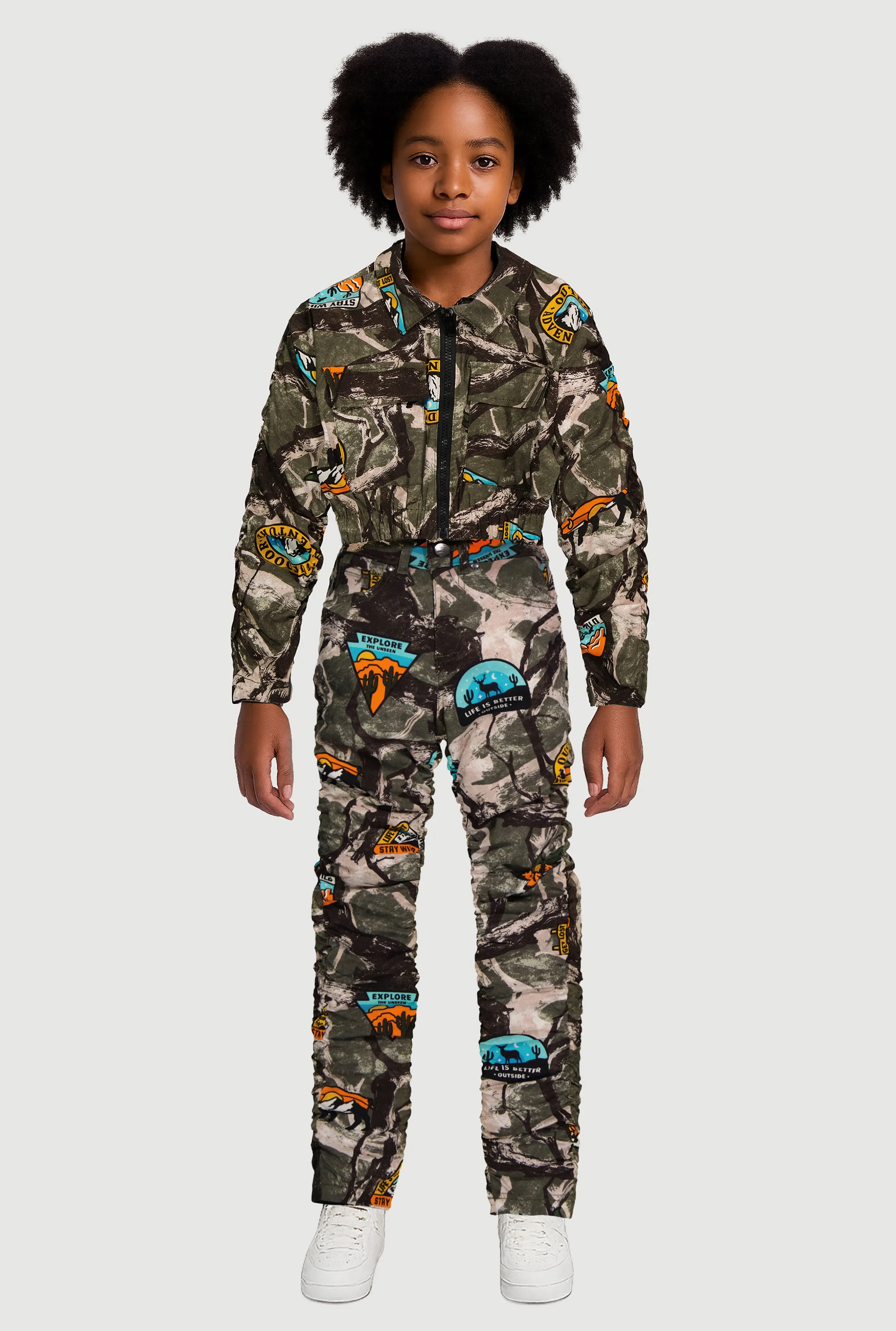 Girls Camo Hyper Stretch Stacked Skinny Leg Pants sold by Rainbow product image thumbnail 2