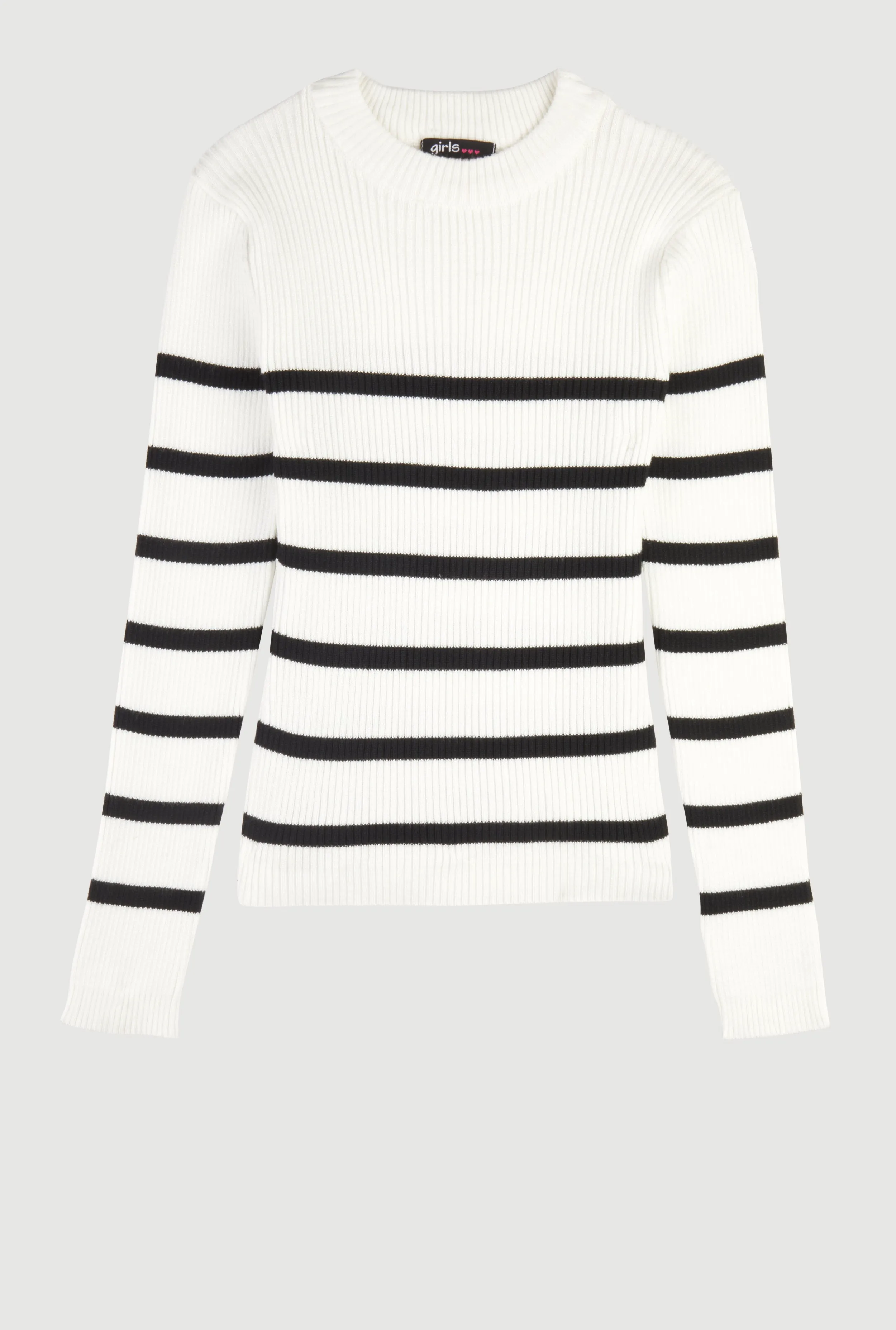 Girls Striped Ribbed Knit Pullover Sweater sold by Rainbow product image thumbnail 2
