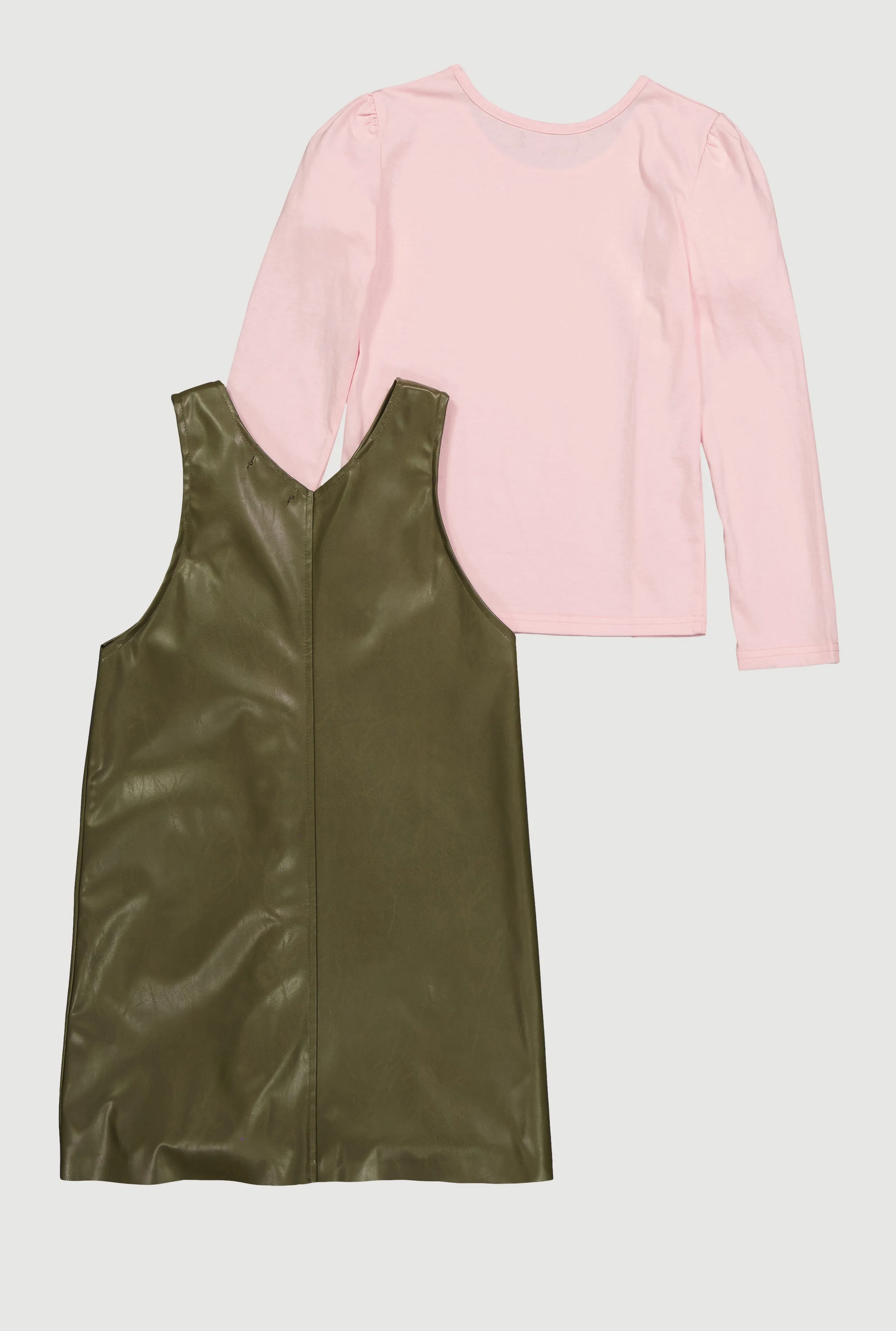 Girls Faux Leather Studded Cargo Pocket Dress with Top sold by Rainbow product image thumbnail 3