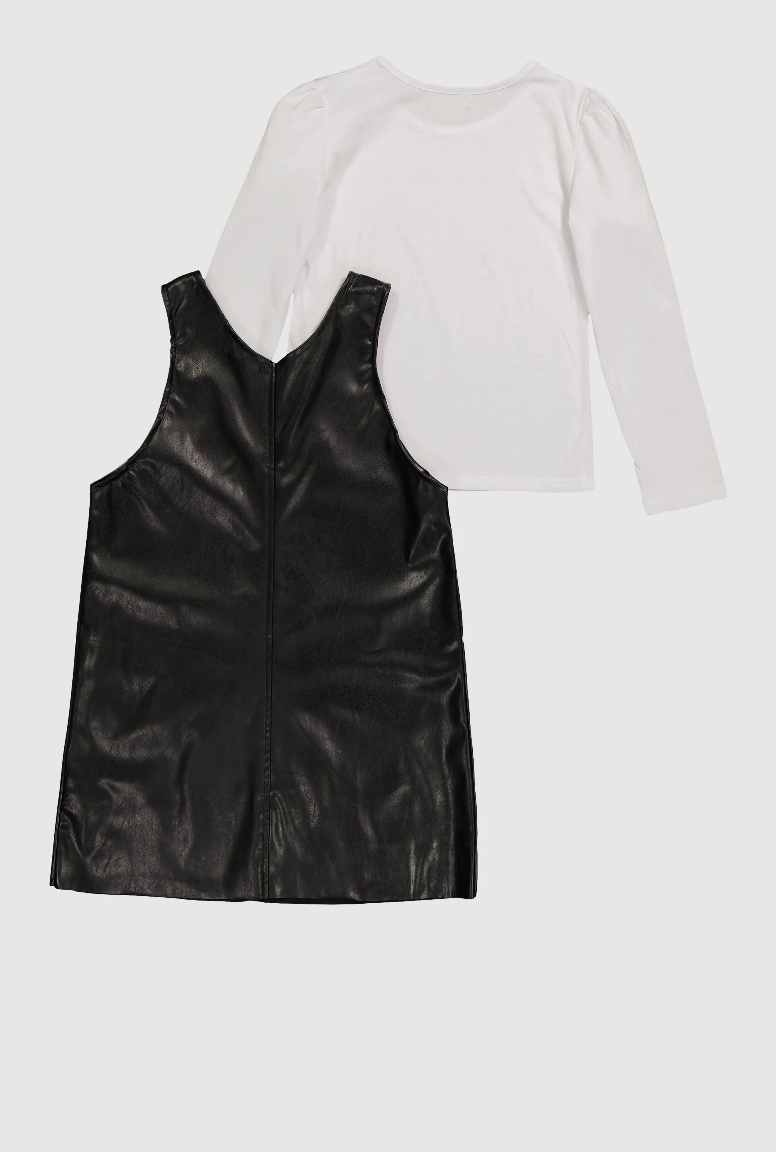 Girls Faux Leather Studded Cargo Pocket Dress with Top sold by Rainbow product image thumbnail 3