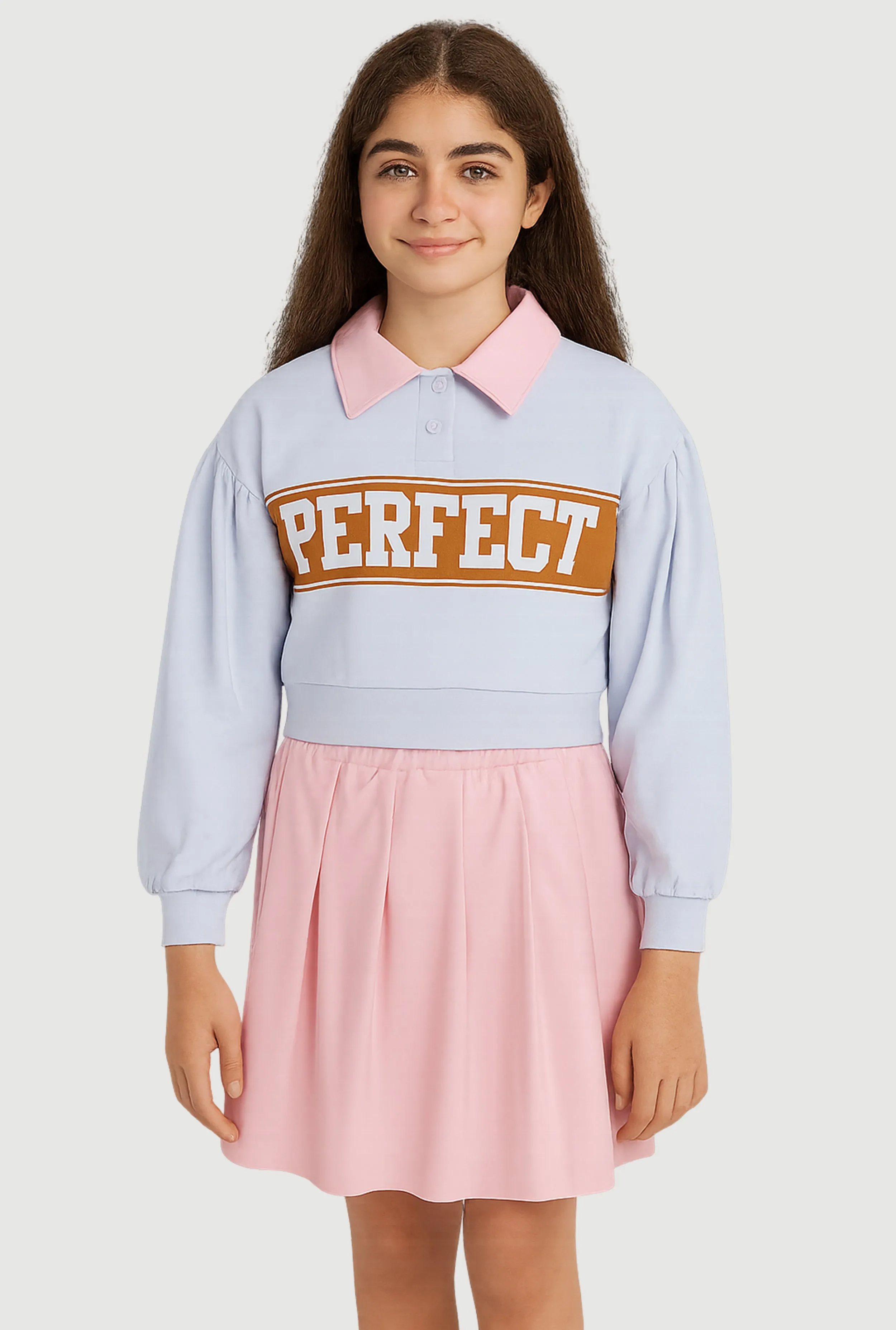 Girls Perfect Polo Top and Pleated Skirt Set sold by Rainbow product image thumbnail 2