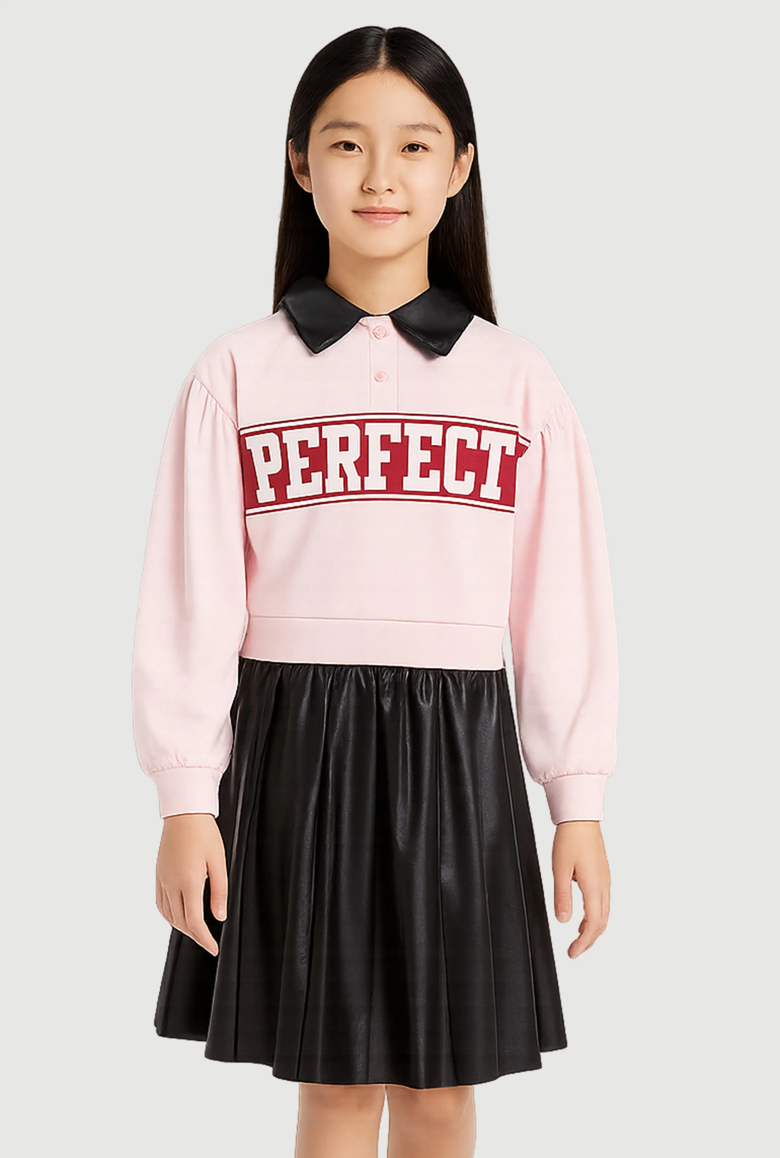 Girls Perfect Polo Top and Pleated Skirt Set sold by Rainbow