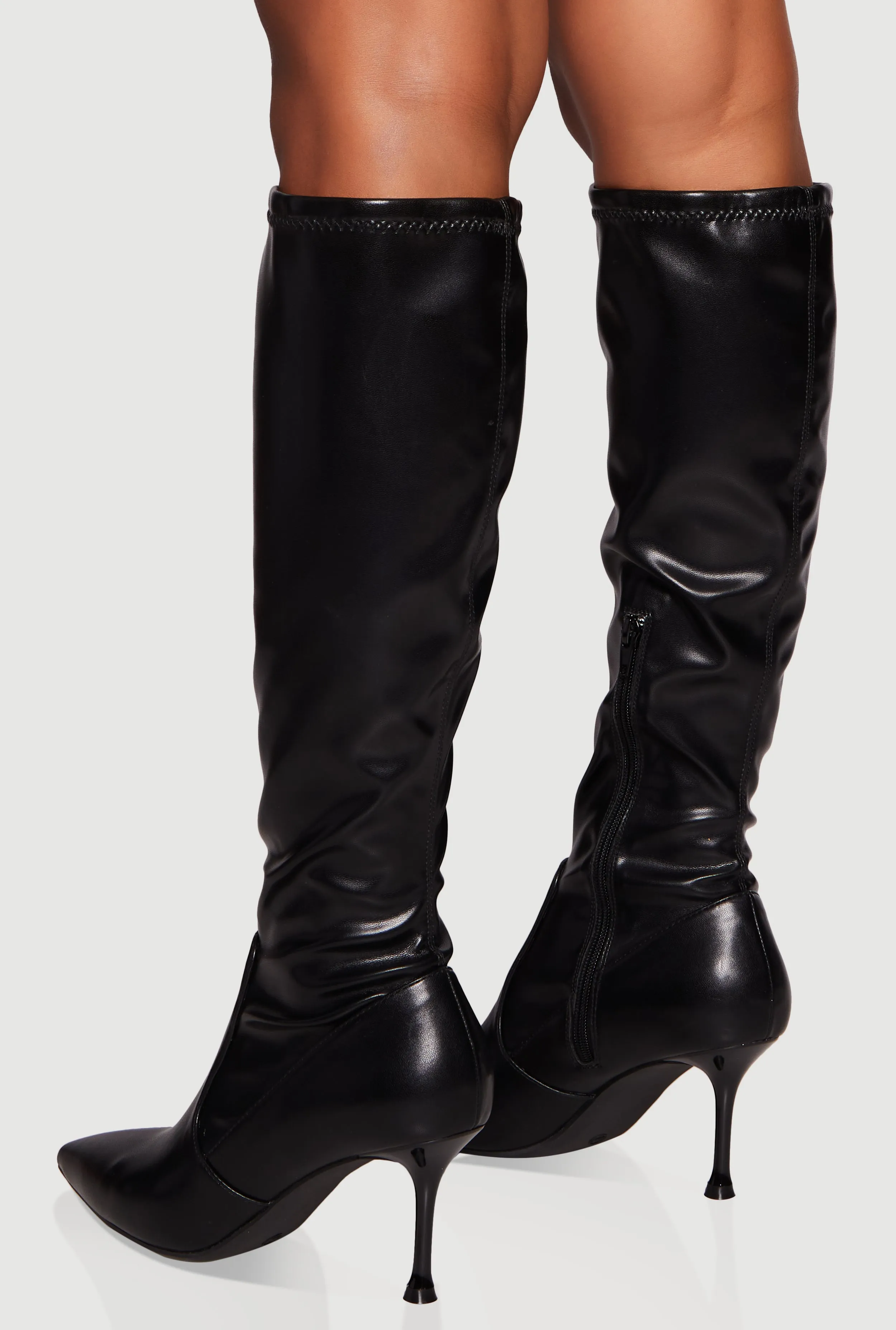 Trendy Pointed Toe Spool Heel Sock Boots sold by Rainbow product image thumbnail 3