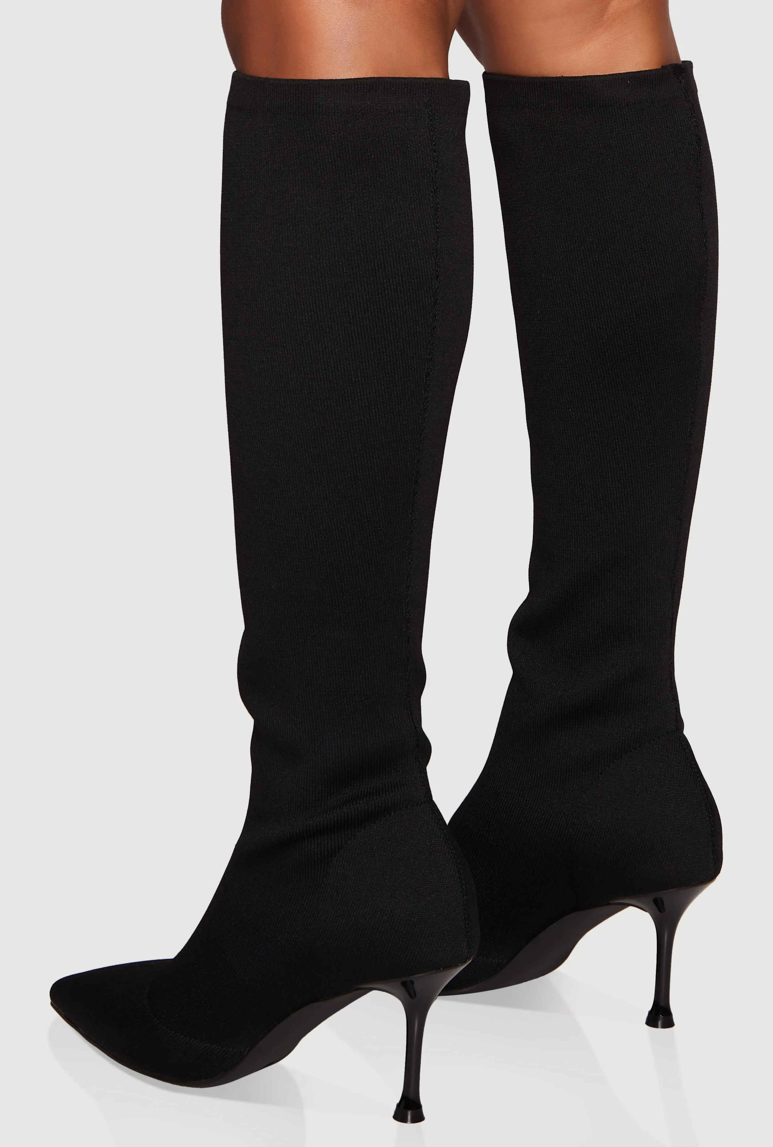 Trendy Pointed Toe Spool Heel Sock Boots sold by Rainbow product image thumbnail 3