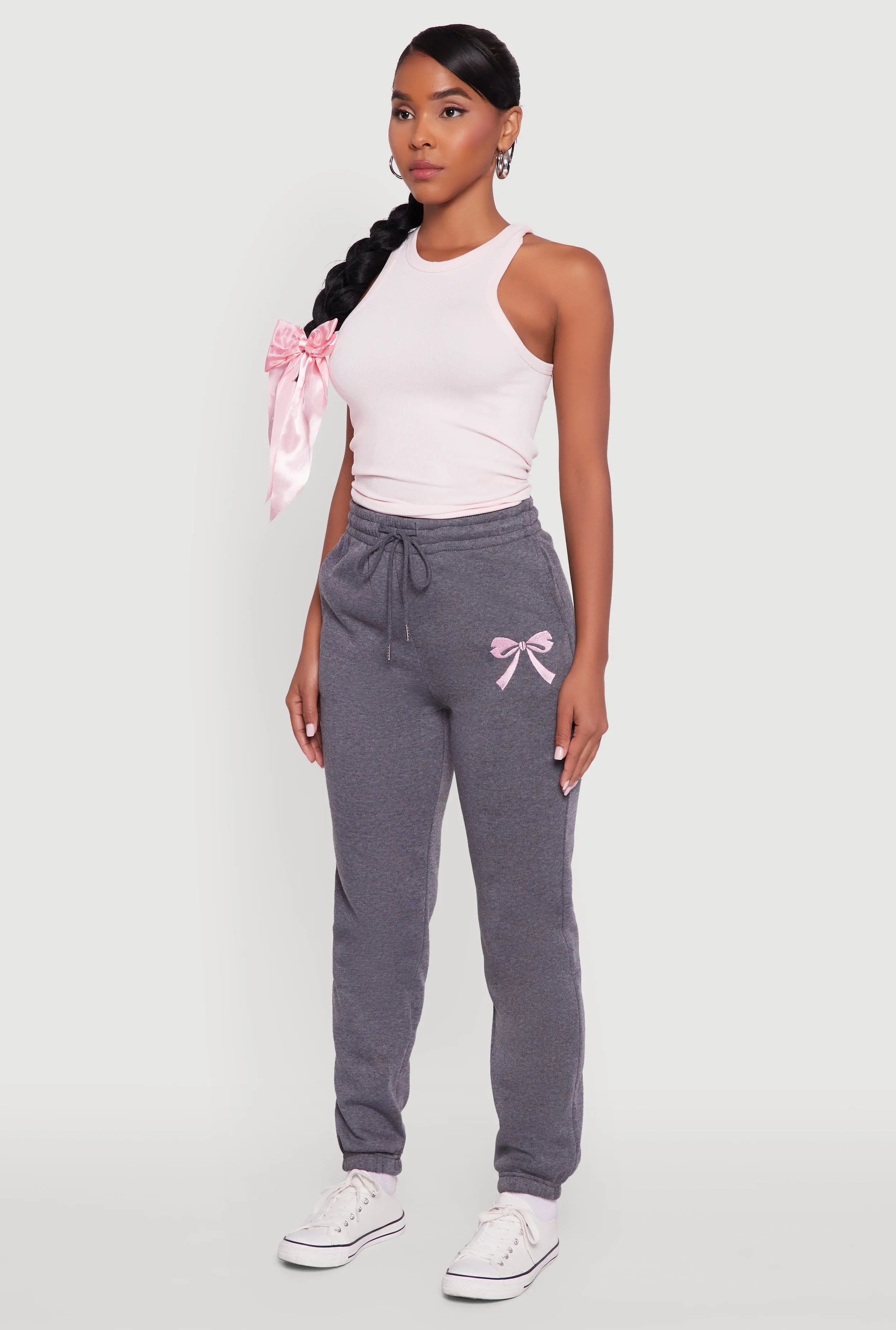 Drawstring High Waisted Embroidered Graphic Sweatpants sold by Rainbow product image thumbnail 3