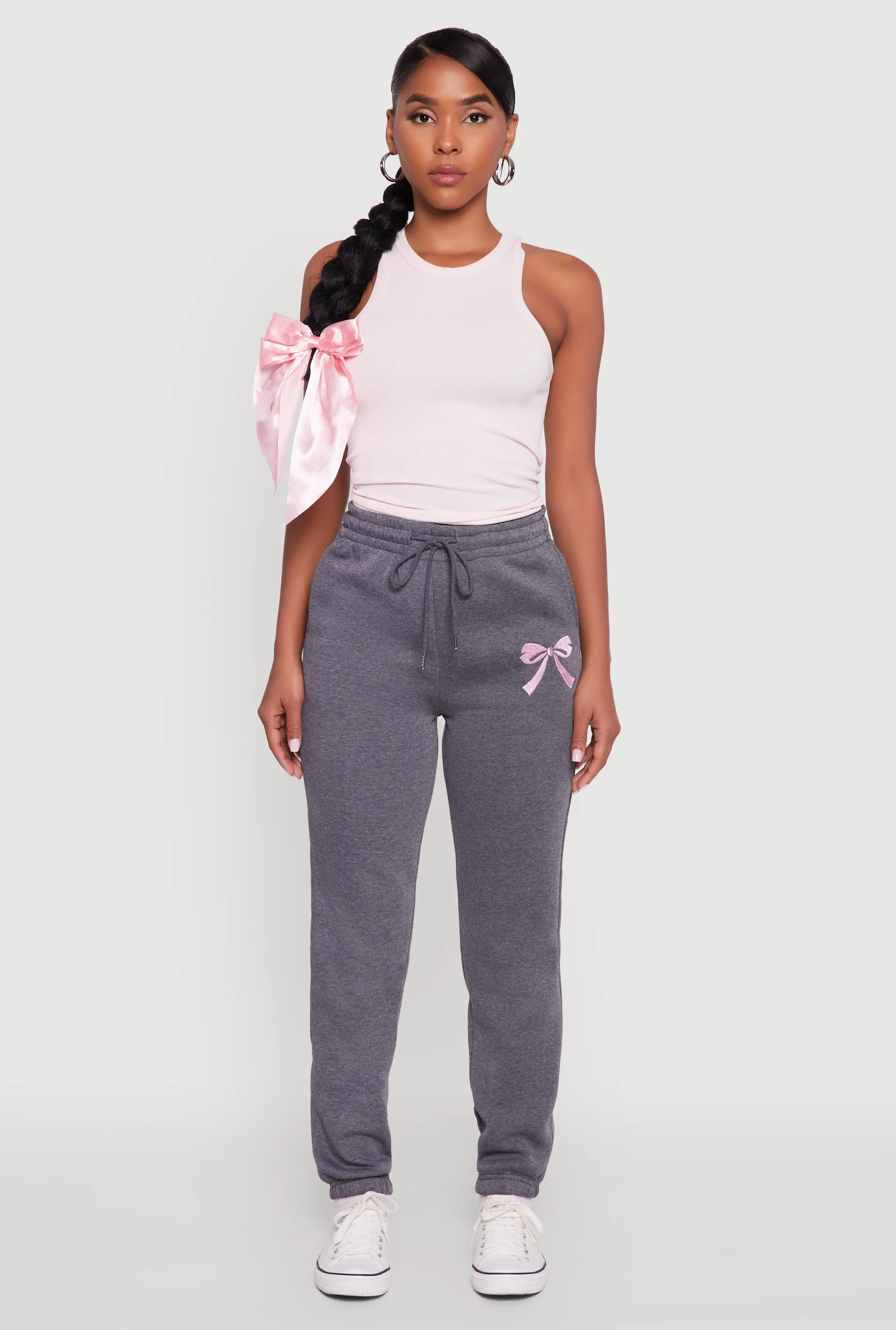Drawstring High Waisted Embroidered Graphic Sweatpants sold by Rainbow product image thumbnail 2