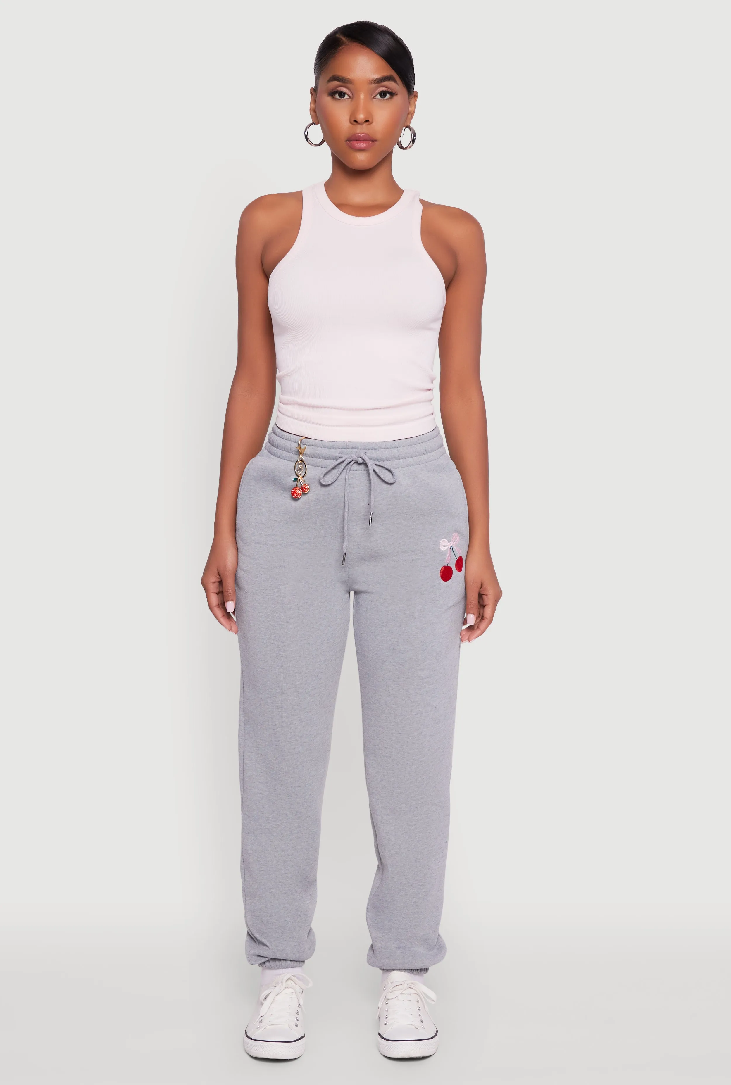 Drawstring High Waisted Embroidered Graphic Sweatpants sold by Rainbow product image thumbnail 2