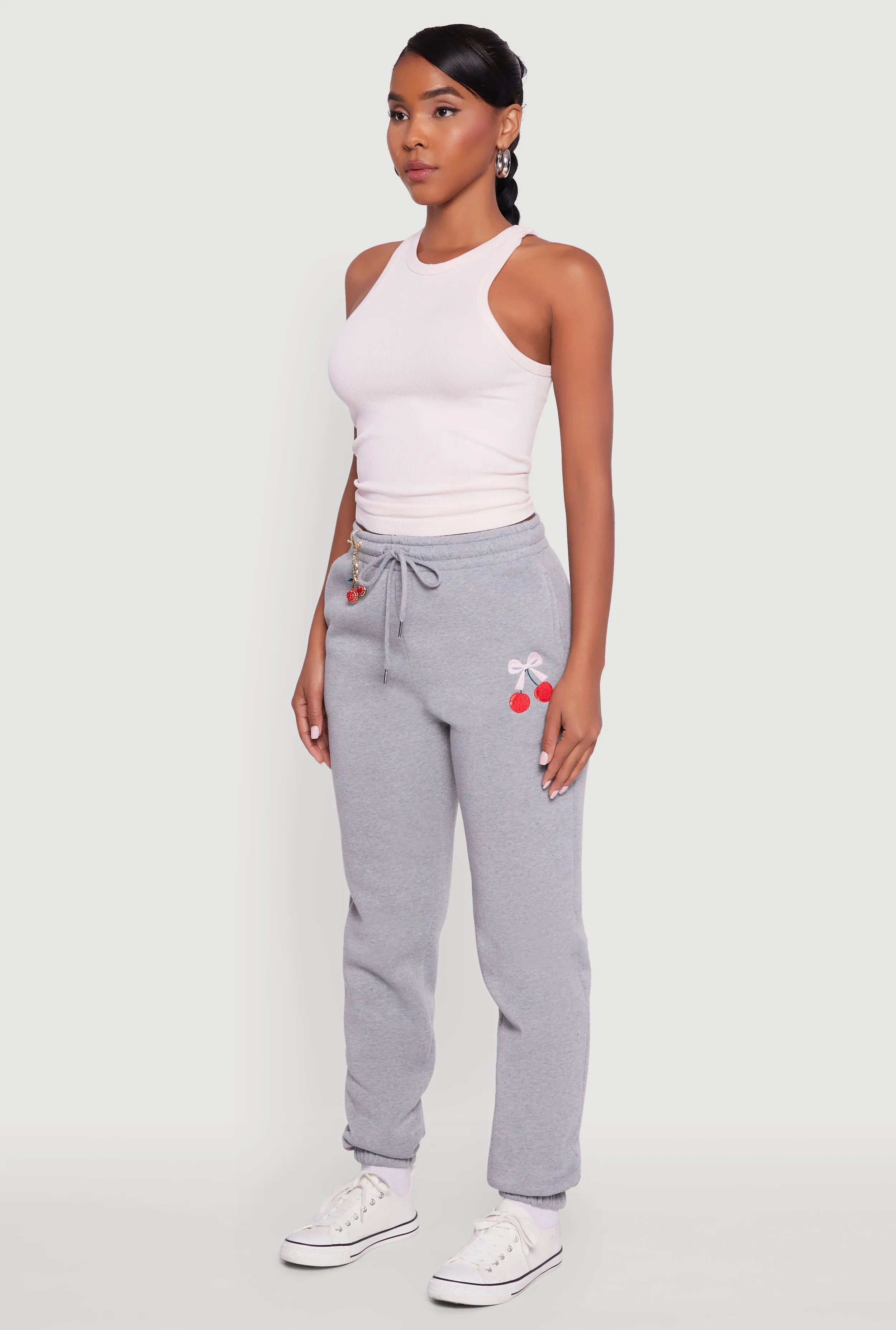 Drawstring High Waisted Embroidered Graphic Sweatpants sold by Rainbow product image thumbnail 3