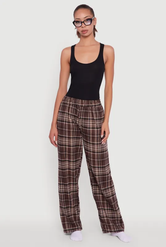 Plaid Flannel Drawstring Waist Pants and Graphic Socks sold by Rainbow