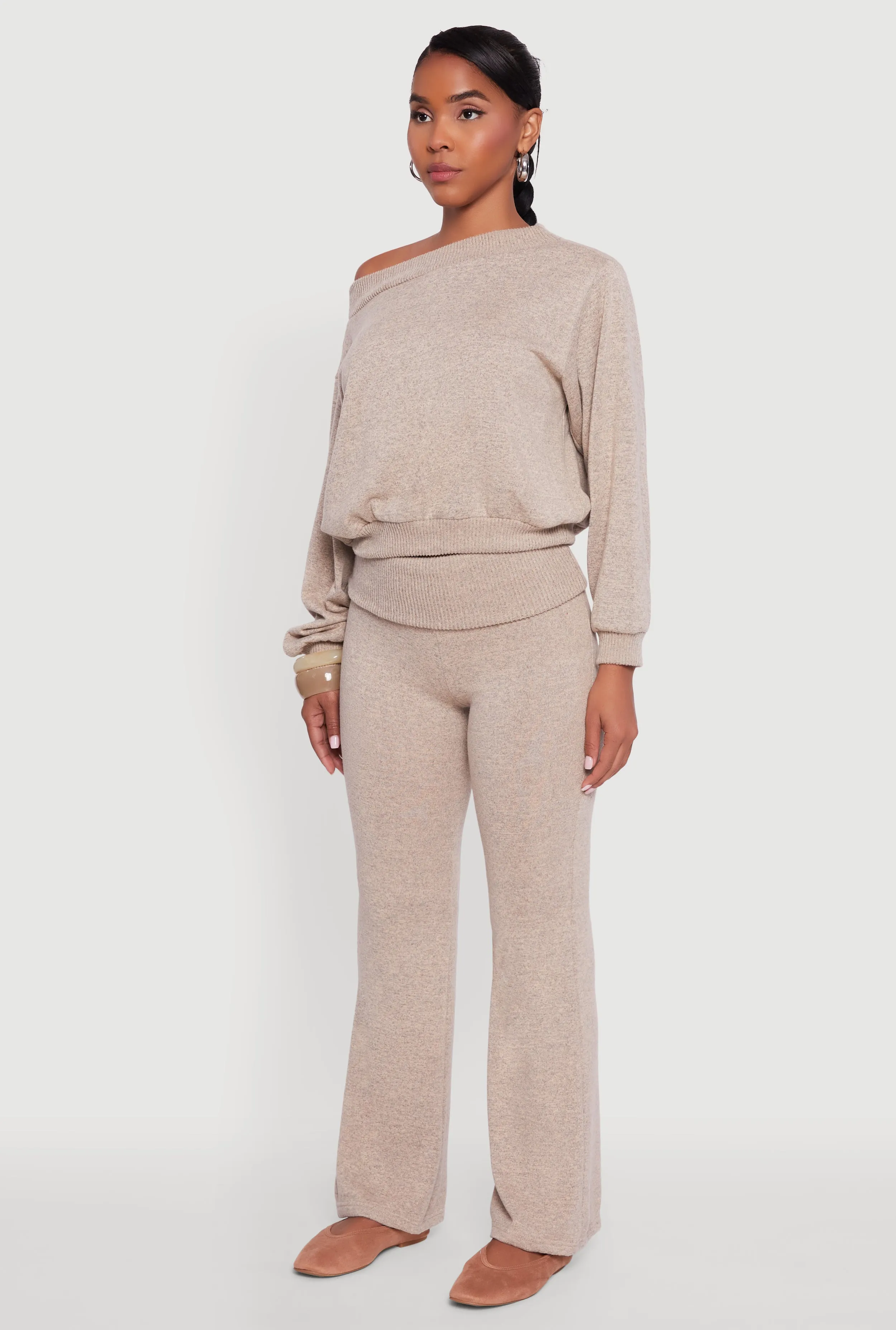 Off The Shoulder Long Sleeve Pullover Sweatshirt sold by Rainbow product image thumbnail 5