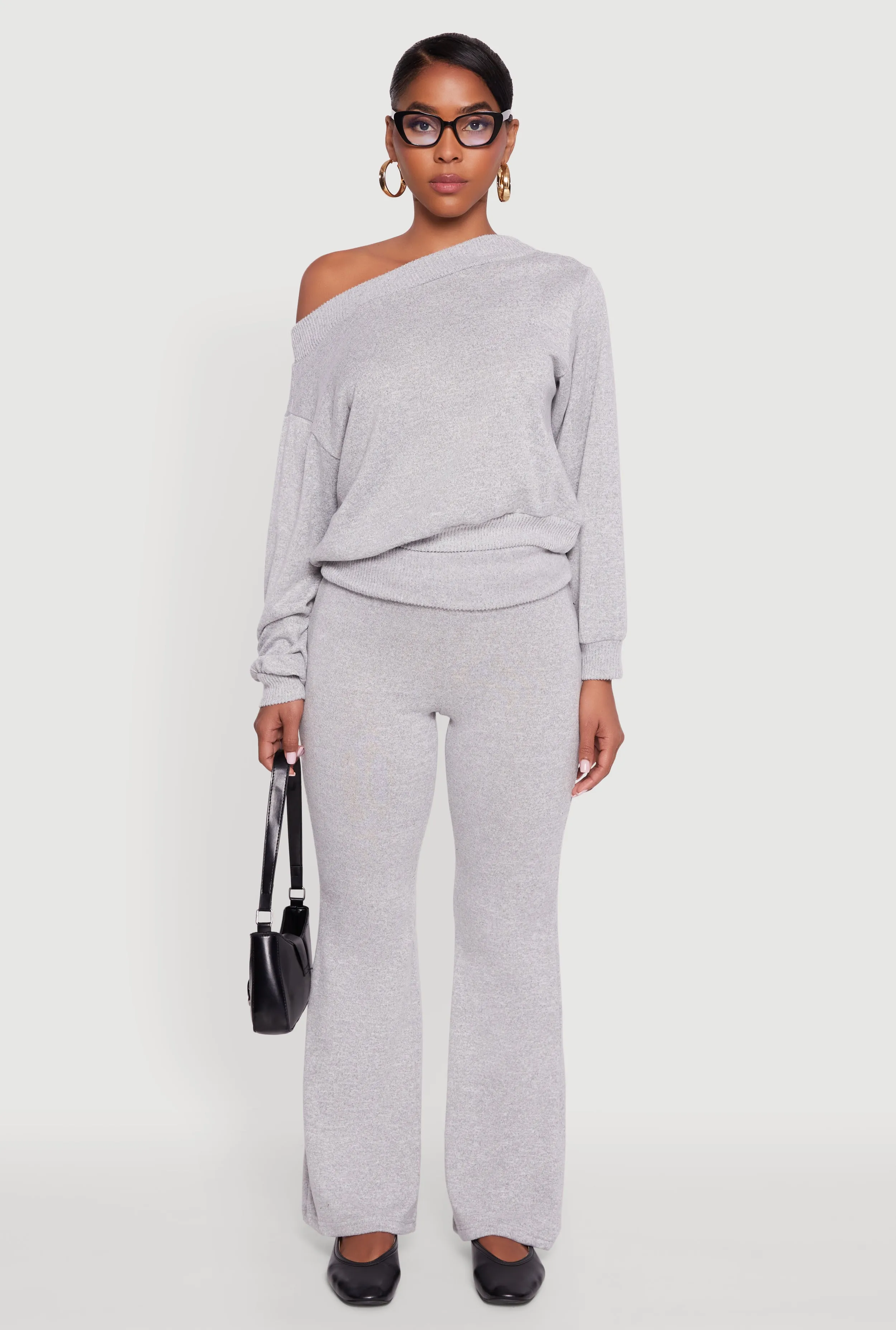 Off The Shoulder Long Sleeve Pullover Sweatshirt sold by Rainbow product image thumbnail 3