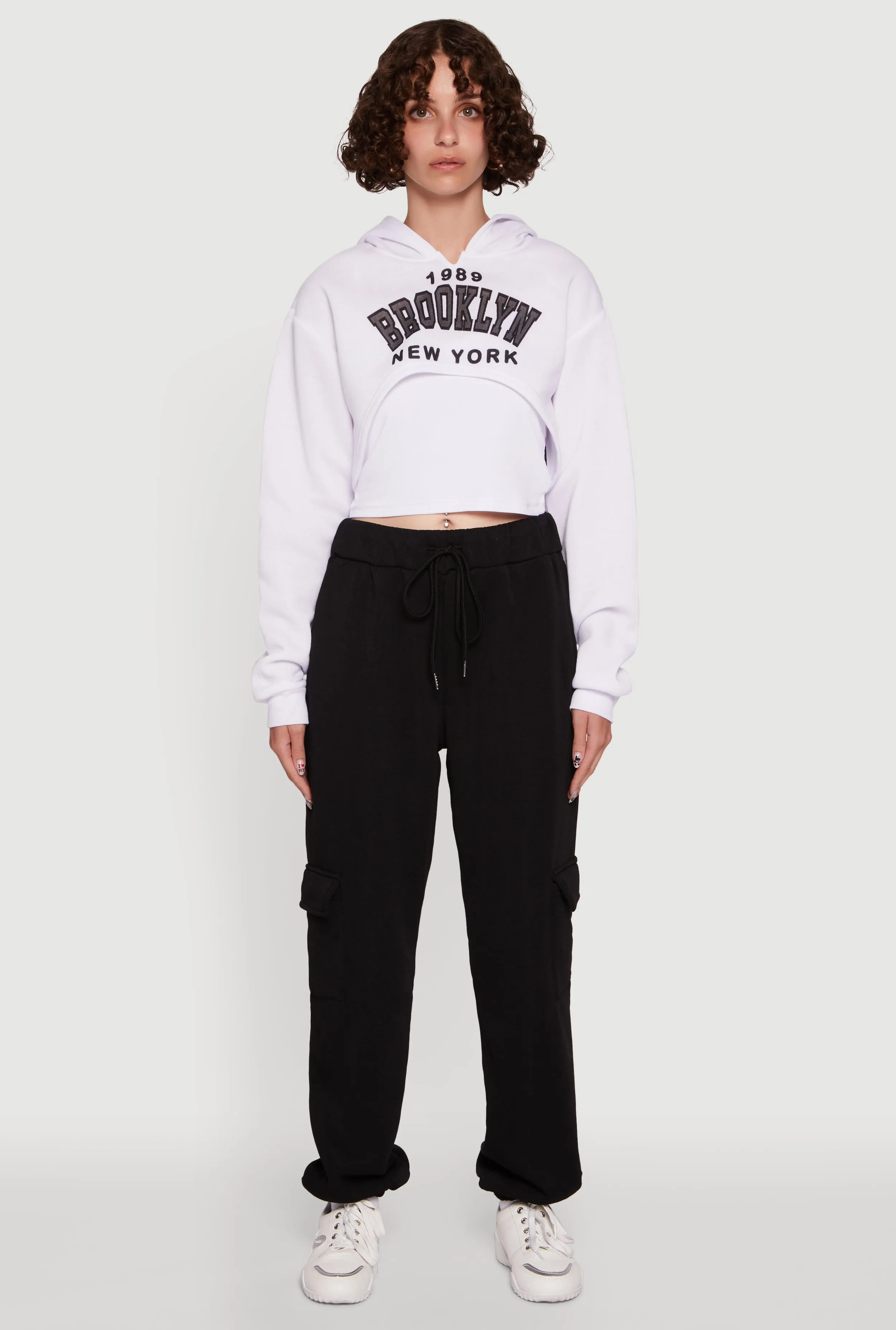 1989 Brooklyn Hooded Shrug Sweatshirt and Caged Back Cami sold by Rainbow product image thumbnail 2